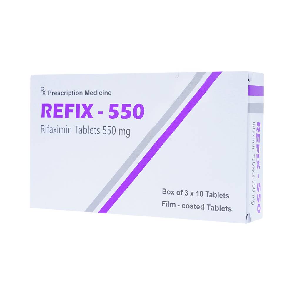 Thuốc Refix - 550 Atra điều trị chứng ruột kích thích với tiêu chảy (3 vỉ x 10 viên)