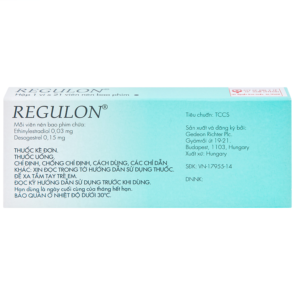 Thuốc Regulon Gedeon tránh thai hằng ngày (1 vỉ x 21 viên)