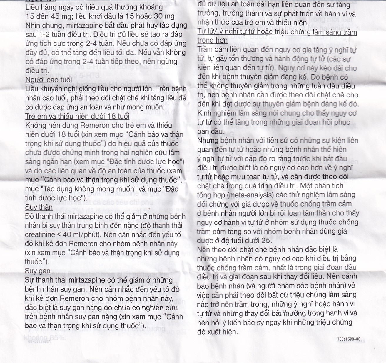 Thuốc Remeron 30mg MSD điều trị các đợt của trầm cảm nặng (3 vỉ x 10 viên)