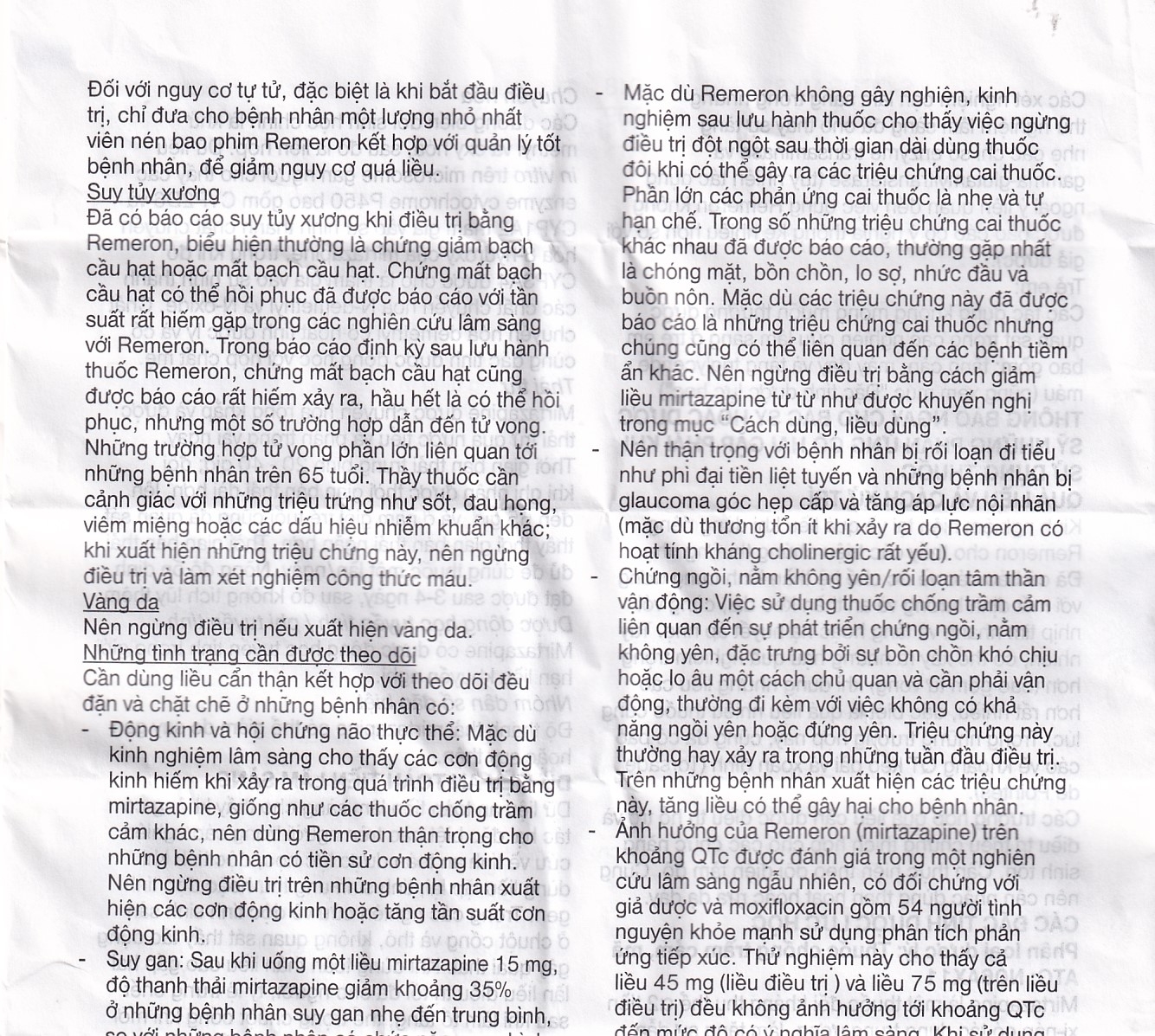 Thuốc Remeron 30mg MSD điều trị các đợt của trầm cảm nặng (3 vỉ x 10 viên)