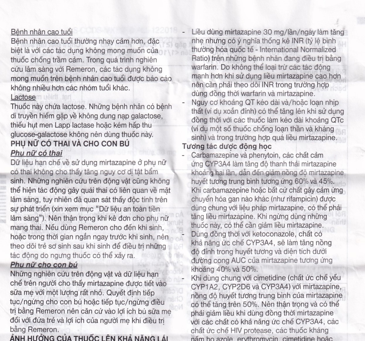 Thuốc Remeron 30mg MSD điều trị các đợt của trầm cảm nặng (3 vỉ x 10 viên)