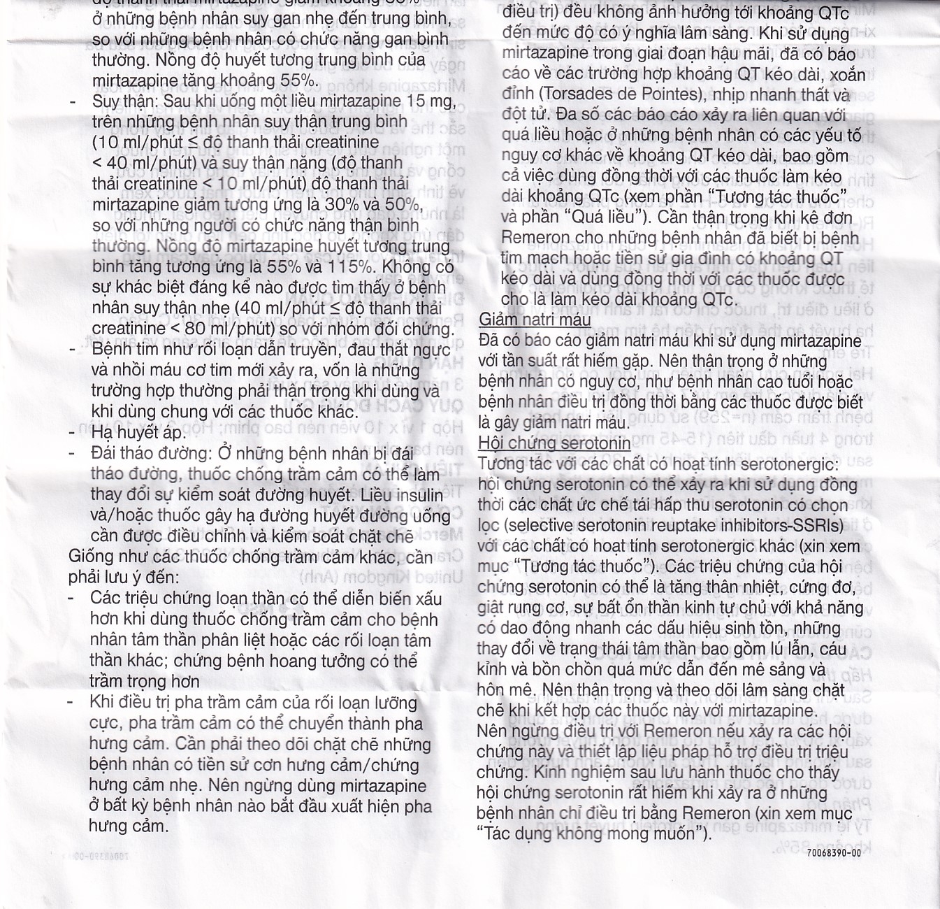 Thuốc Remeron 30mg MSD điều trị các đợt của trầm cảm nặng (3 vỉ x 10 viên)