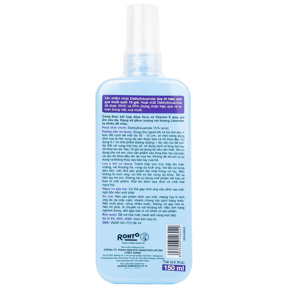 Xịt chống muỗi Remos hương Lavender xua muỗi suốt 10 giờ (150ml)