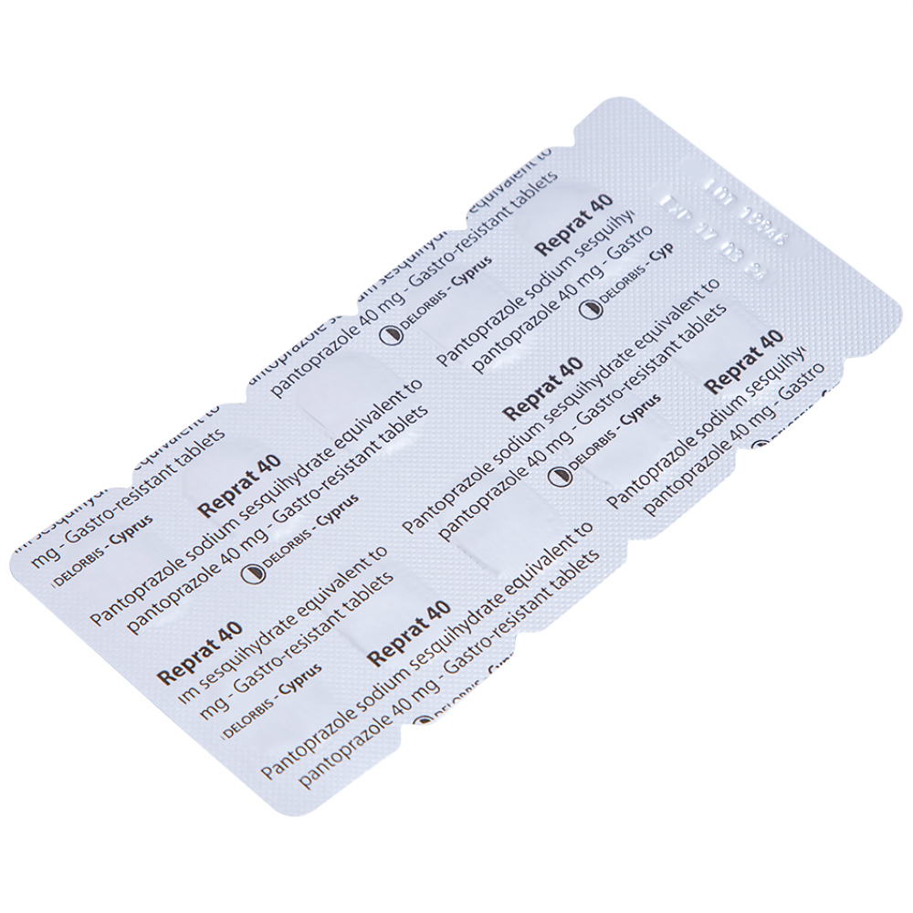 Thuốc Reprat 40mg Delorbis điều trị trào ngược dạ dày, thực quản (2 vỉ x 10 viên)
