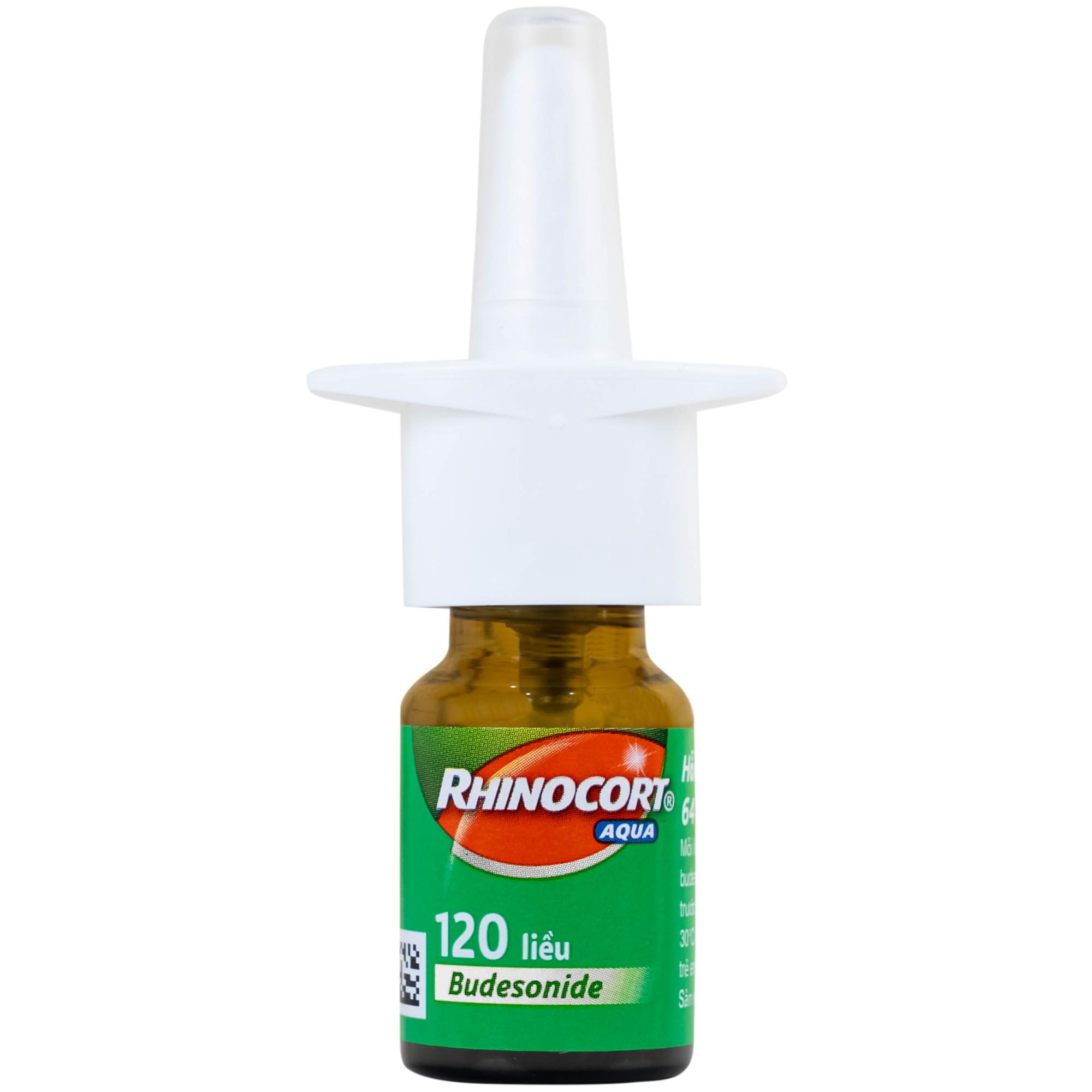 Thuốc Rhinocort Aqua 64mcg McNeil điều trị trong các trường hợp viêm mũi dị ứng quanh năm và viêm mũi dị ứng theo mùa (120 liều)