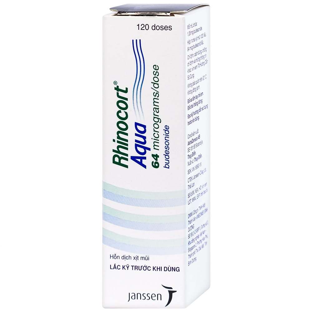 Hỗn dịch xịt mũi Rhinocort Aqua 64mcg/liều AstraZeneca điều trị viêm mũi dị ứng (120 liều)