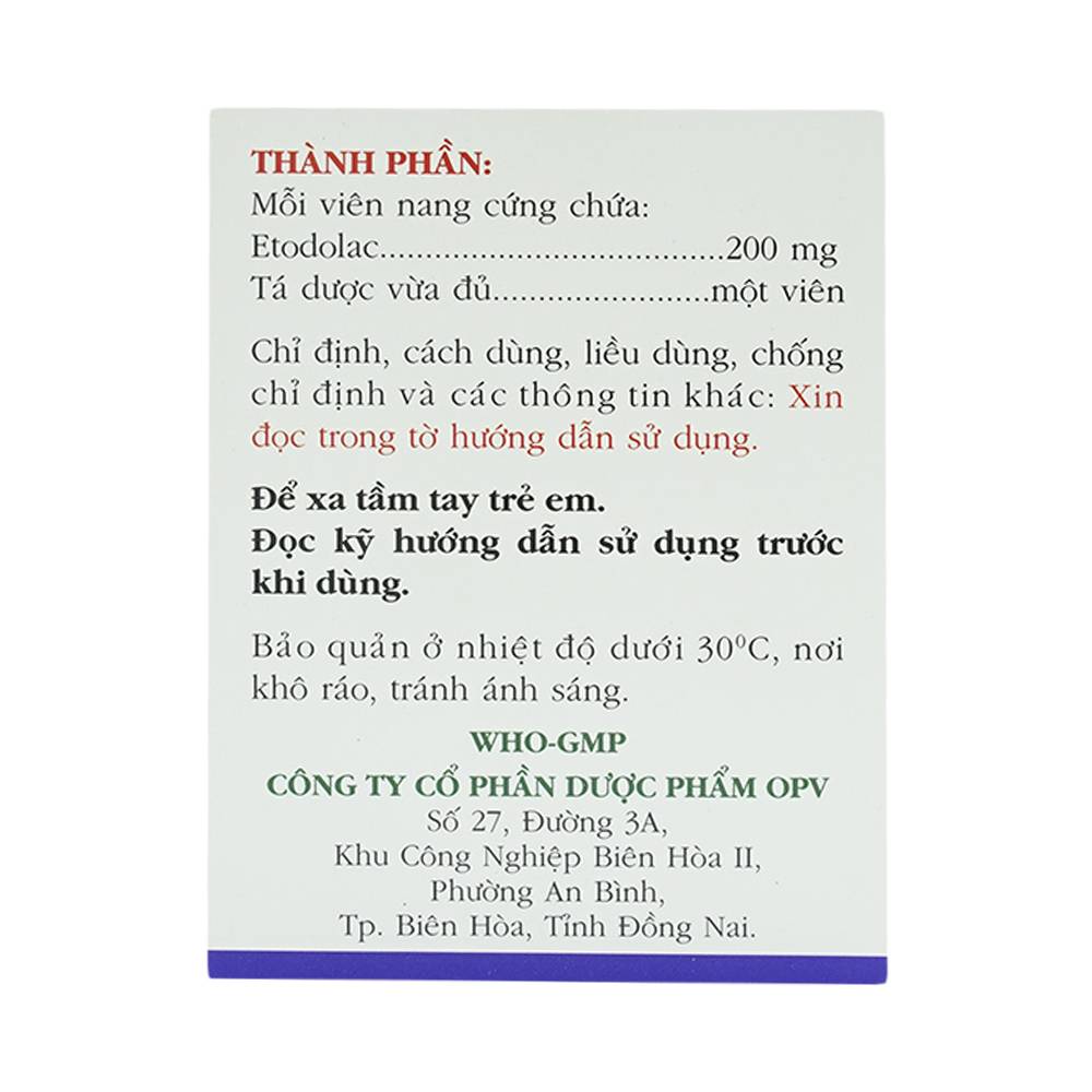 Thuốc Rhumacap 200 OPV điều trị viêm khớp dạng thấp (10 vỉ x 10 viên)