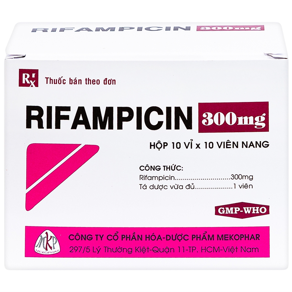 Thuốc Rifampicin 300mg Mekophar điều trị lao, phong (10 vỉ x 10 viên)