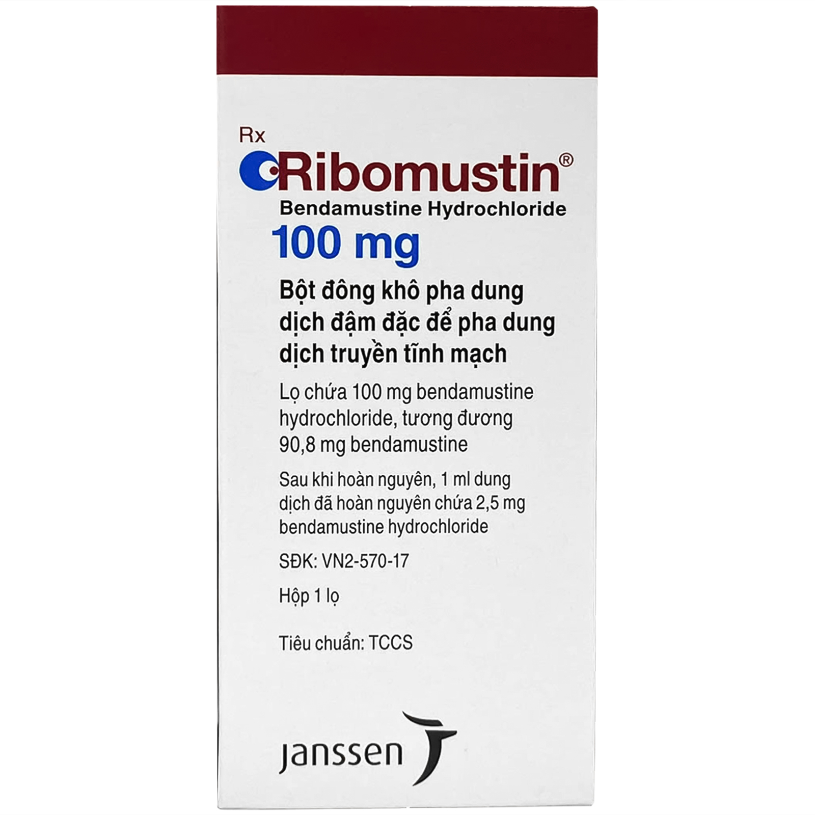Thuốc Ribomustin 100 Janssen điều trị bệnh bạch cầu lympho mạn, u lympho không Hodgkin, đa u tủy