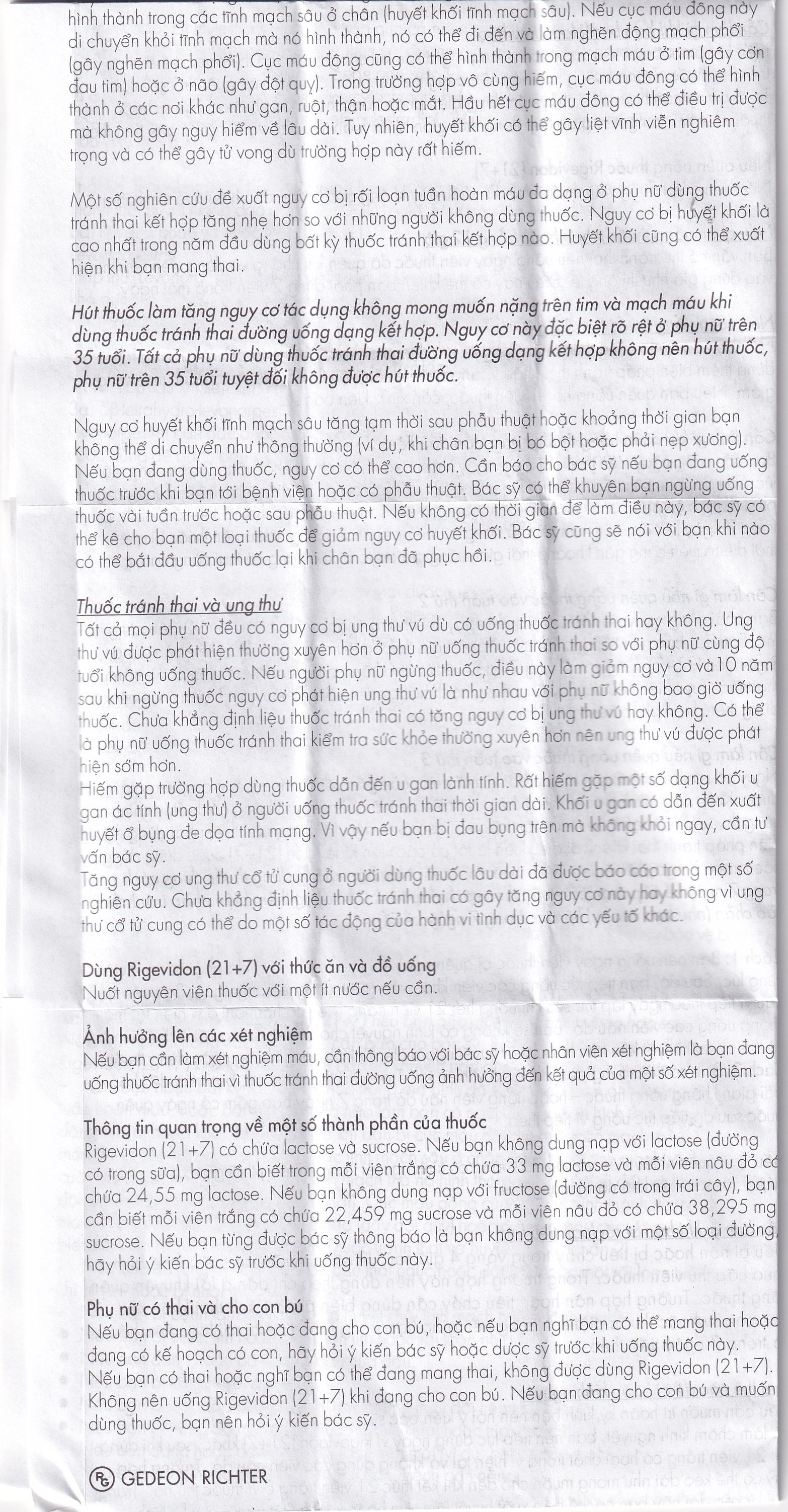 Thuốc Rigevidon 21+7 Gedeon dùng cho tránh thai (3 vỉ x 28 viên) 