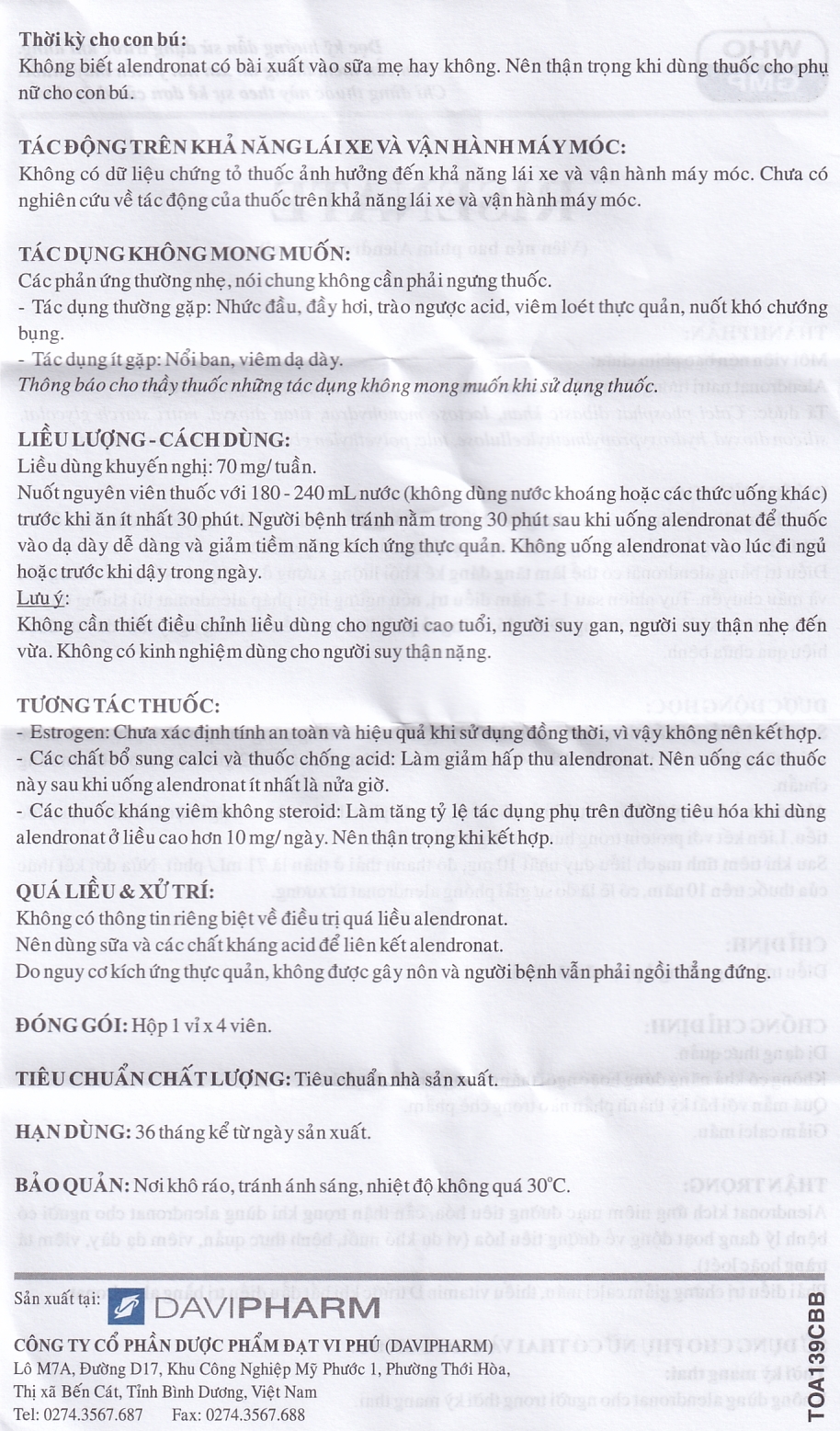 Thuốc Risenate Davipharm điều trị loãng xương ở phụ nữ mãn kinh (1 vỉ x 4 viên)