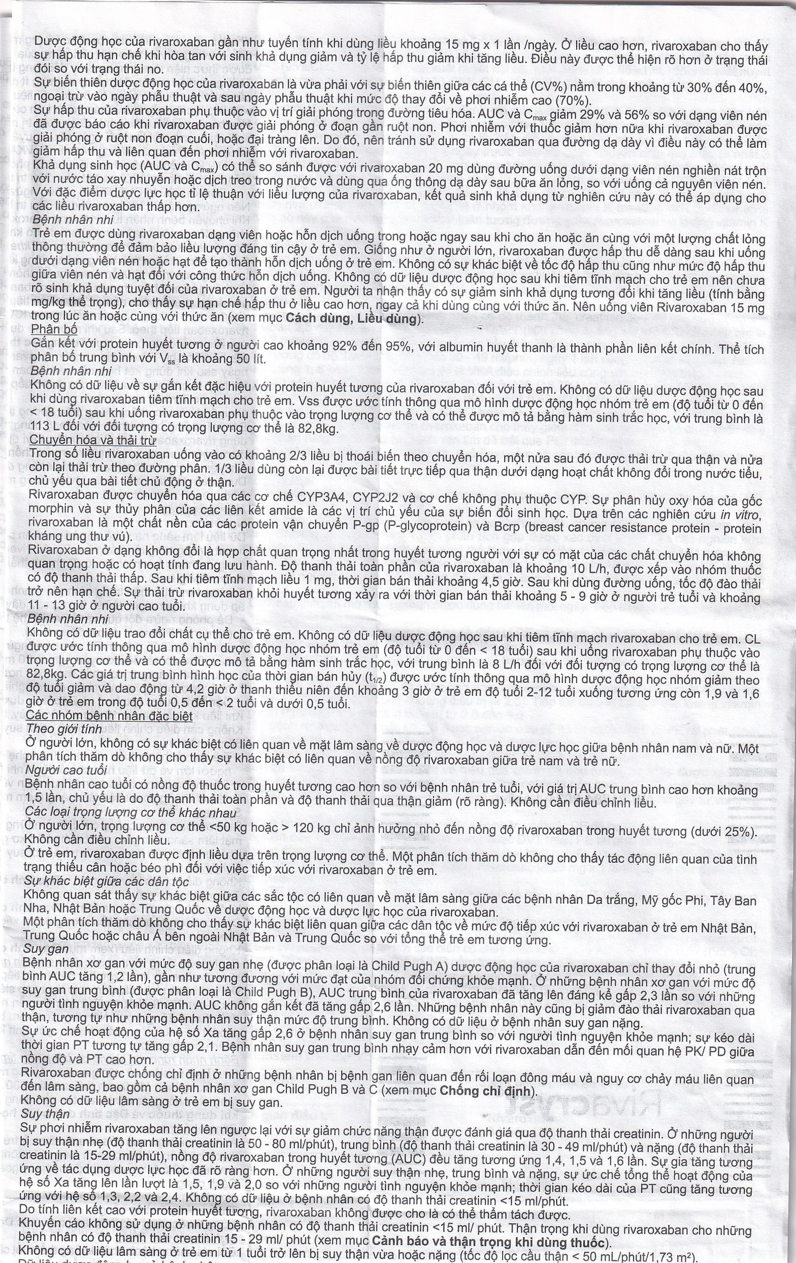 Thuốc Rivacryst 15Mg Dự Phòng Huyết Khối, Giảm Nguy Cơ Đột Quỵ  ( 1 Vỉ X 14 Viên)