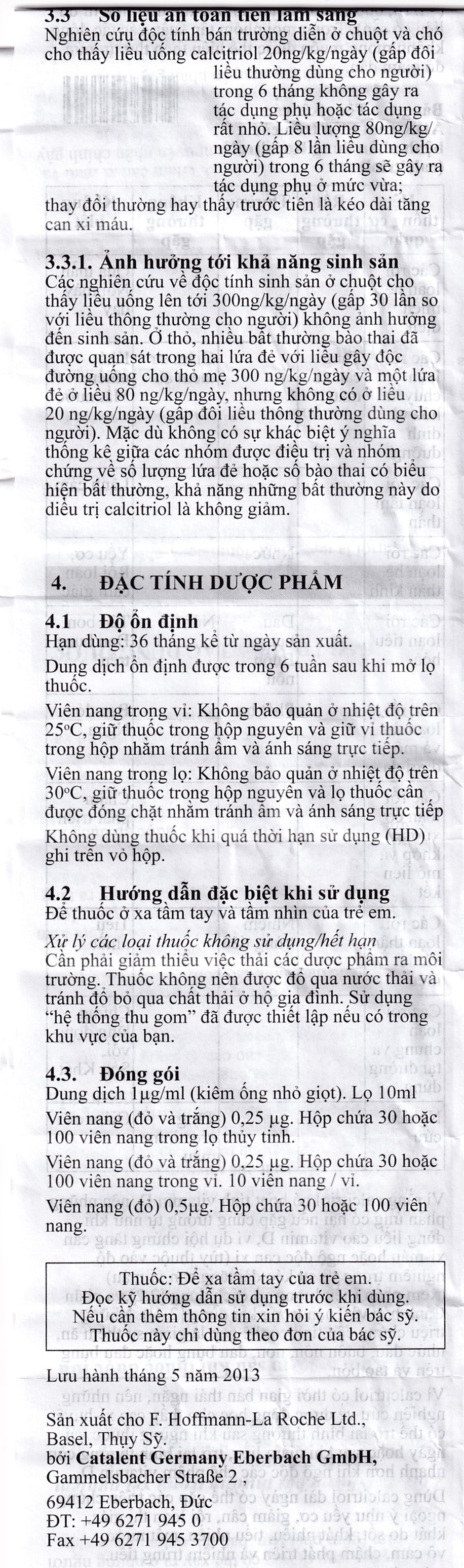 Thuốc Rocaltrol 0.25mcg Catalent điều trị chứng loãng xương sau mãn kinh (30 viên)