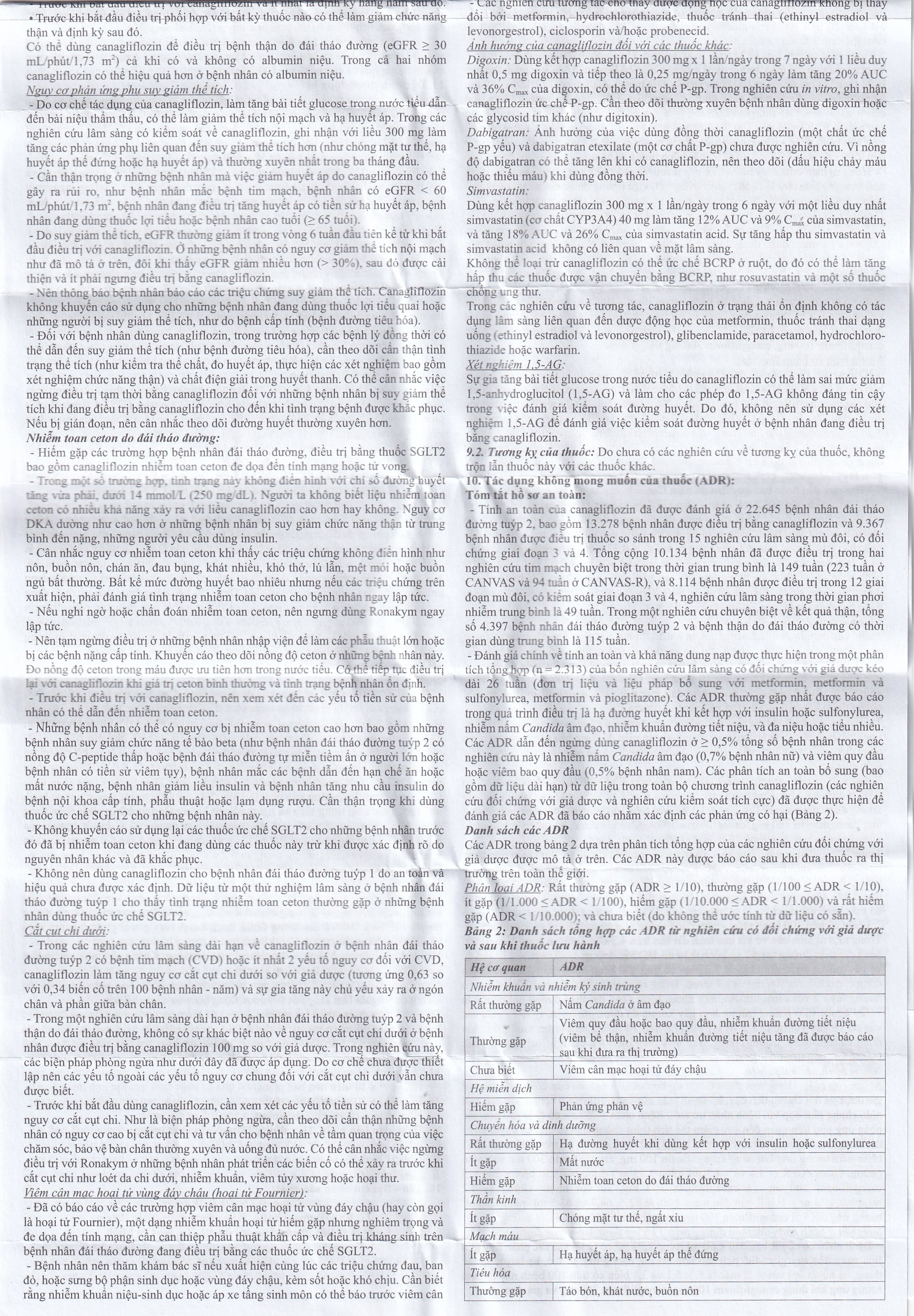 Thuốc Ronakym 100mg DRP Inter điều trị đái tháo đường tuýp 2 ở người lớn (3 vỉ x 10 viên)