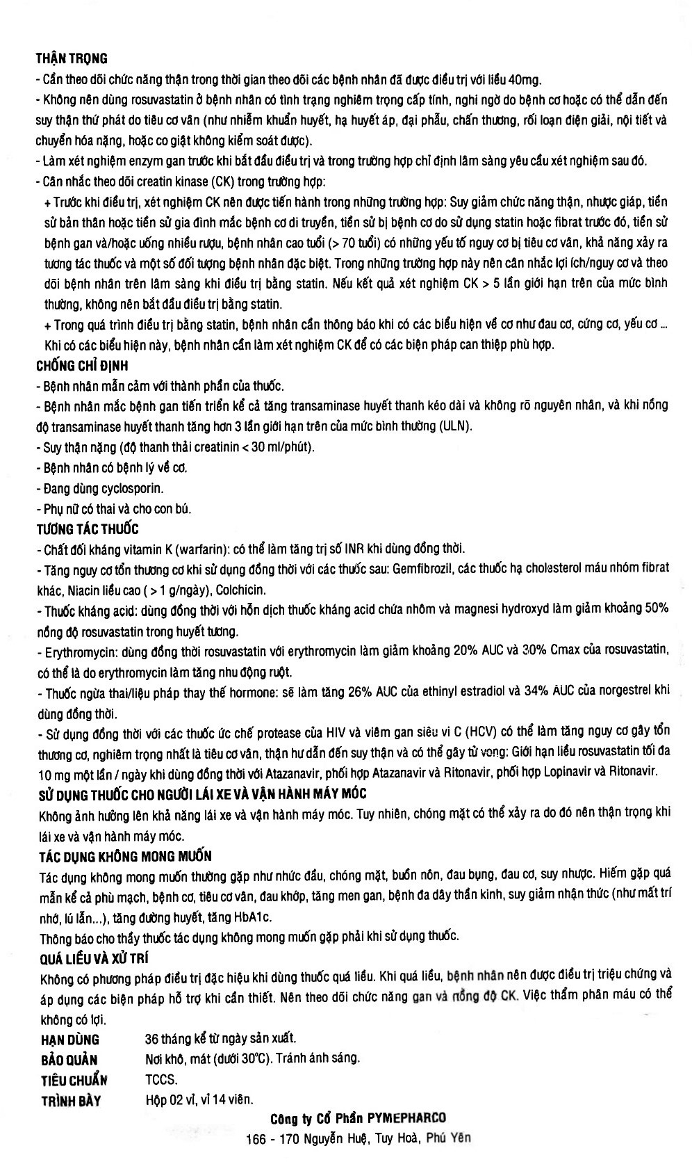 Thuốc Rostor 20mg Pymepharco điều trị tăng cholesterol nguyên phát (2 vỉ x 14 viên)