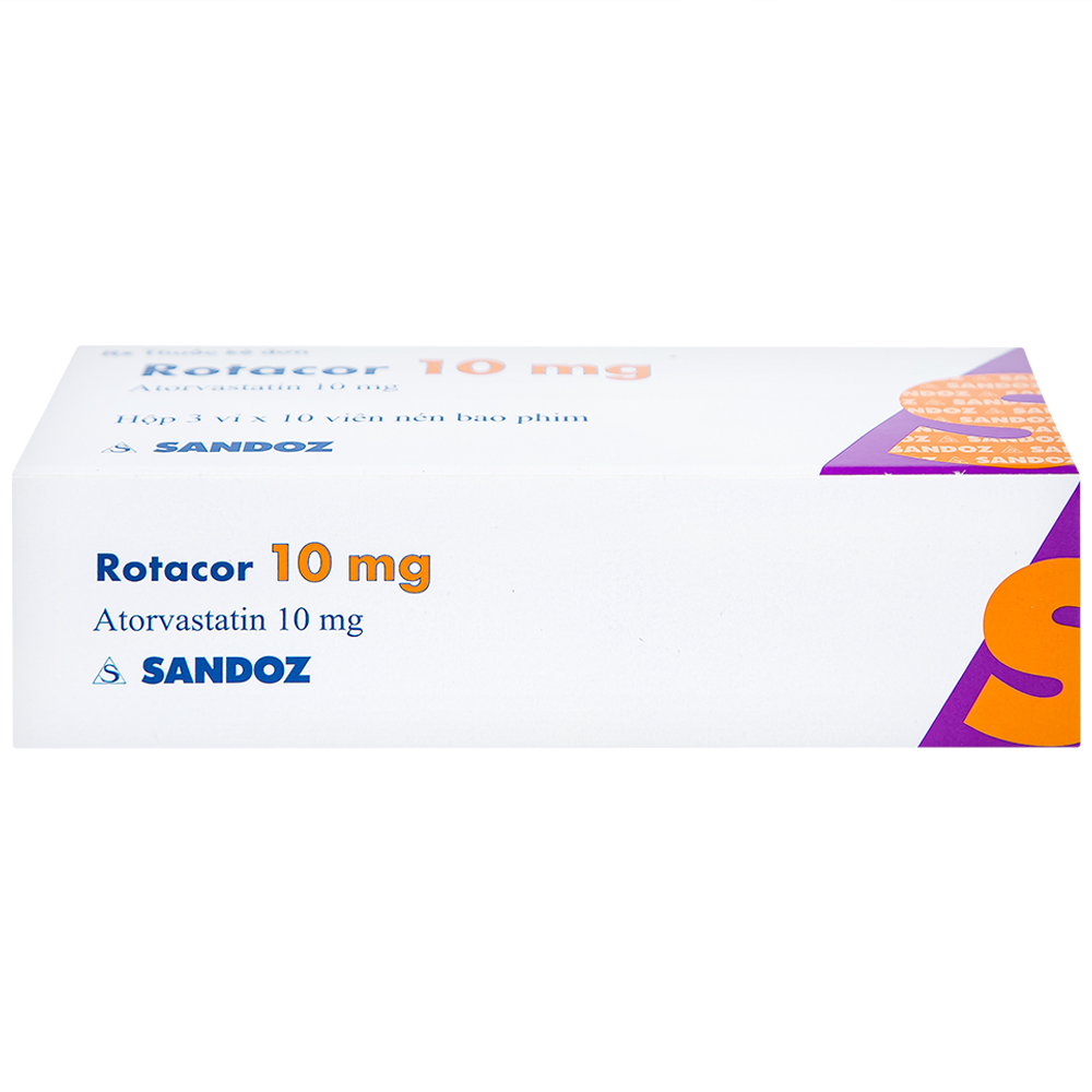 Thuốc Rotacor 10mg Sandoz điều trị tăng cholesterol toàn phần (3 vỉ x 10 viên)