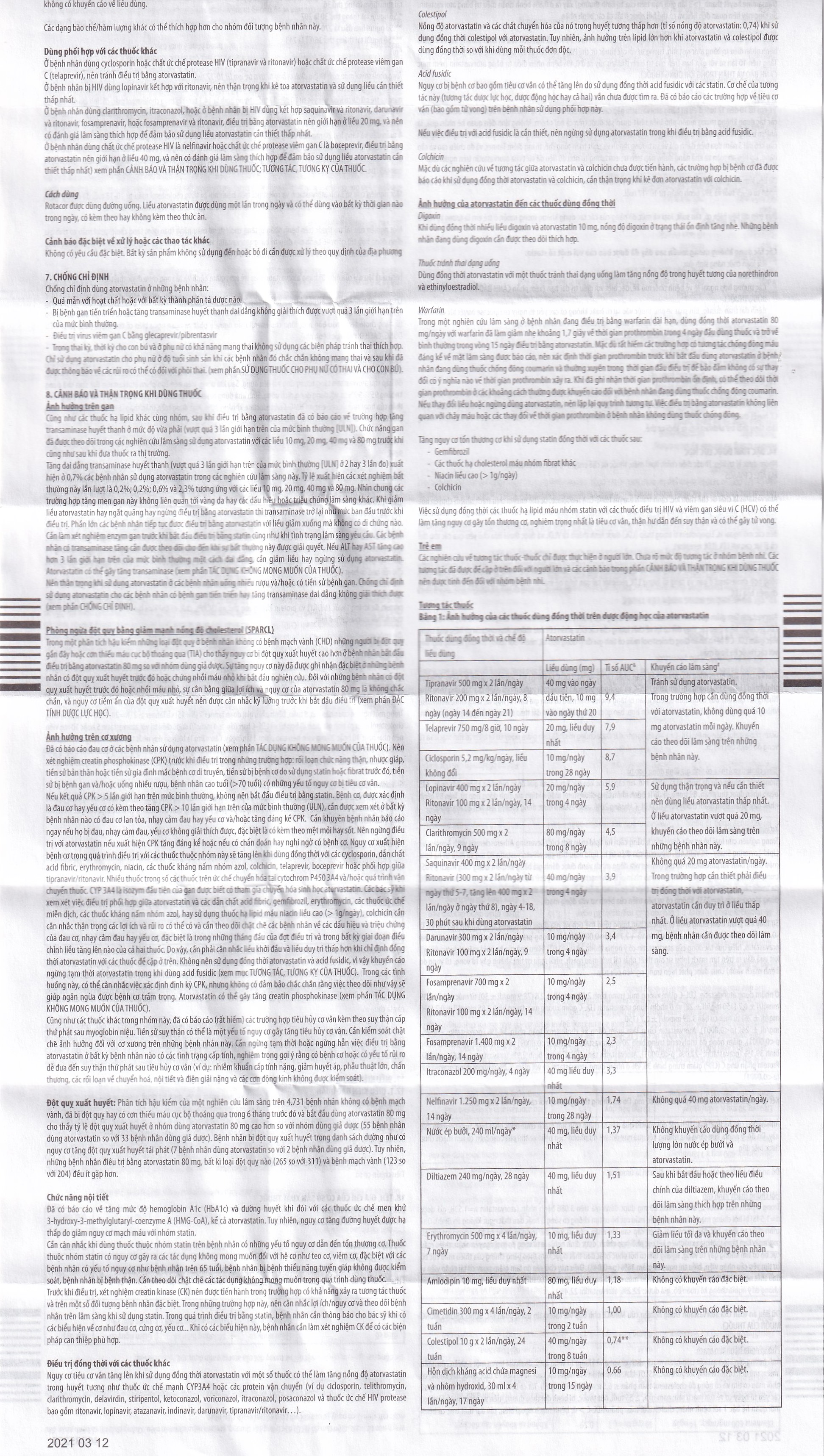 Thuốc Rotacor 10mg Sandoz điều trị tăng cholesterol toàn phần (3 vỉ x 10 viên)