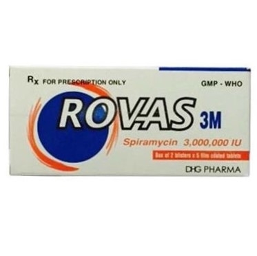 Thuốc Rovas 3M DHG điều trị nhiễm khuẩn đường hô hấp, da (2 vỉ x 5 viên)