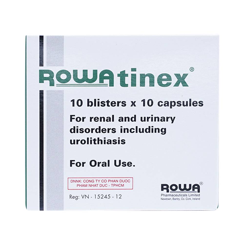 Thuốc Rowatinex Rowa điều trị bệnh sỏi niệu, sỏi thận (10 vỉ x 10 viên)