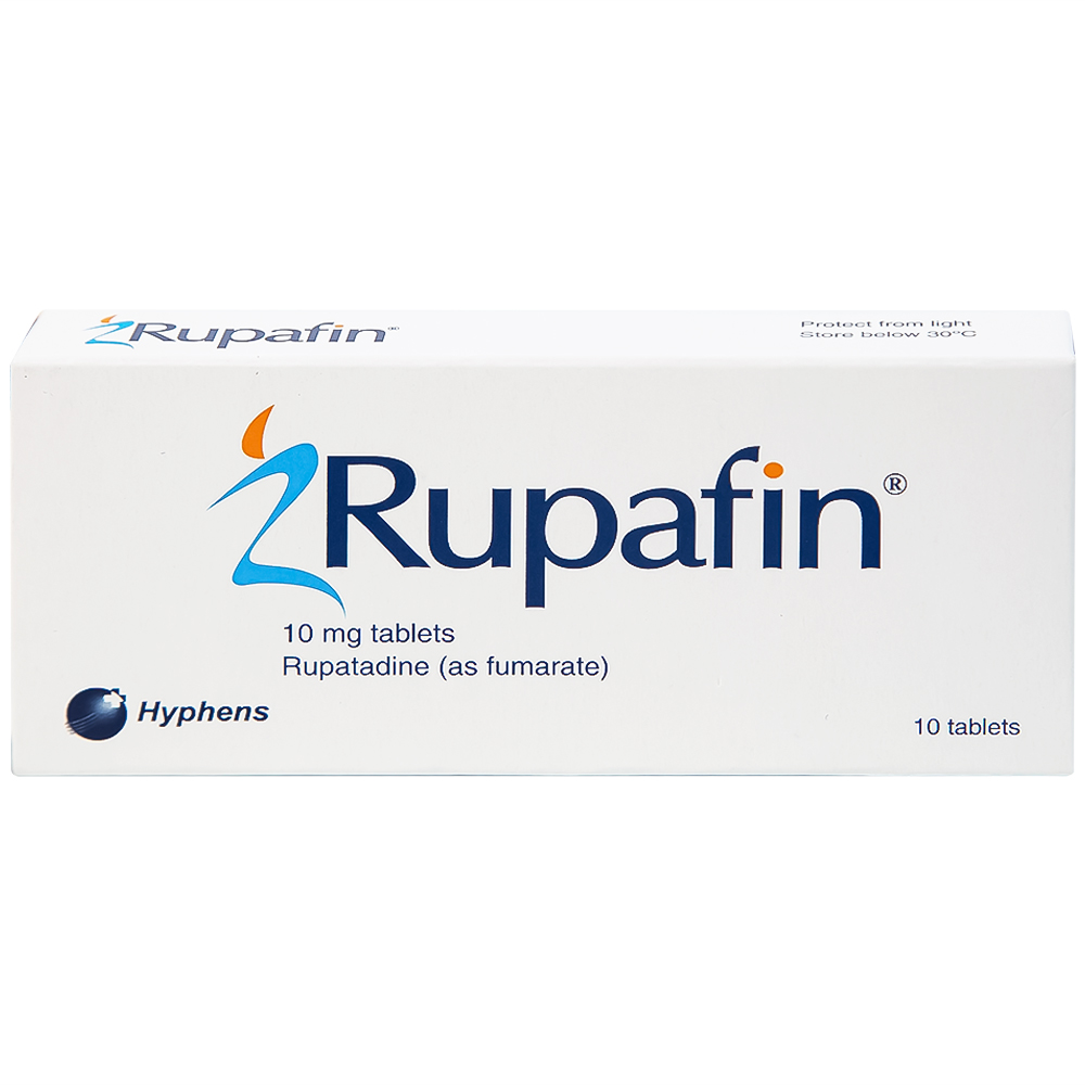 Thuốc Rupafin 10mg Hyphens điều trị viêm mũi dị ứng, nổi mày đay (1 vỉ x 10 viên)
