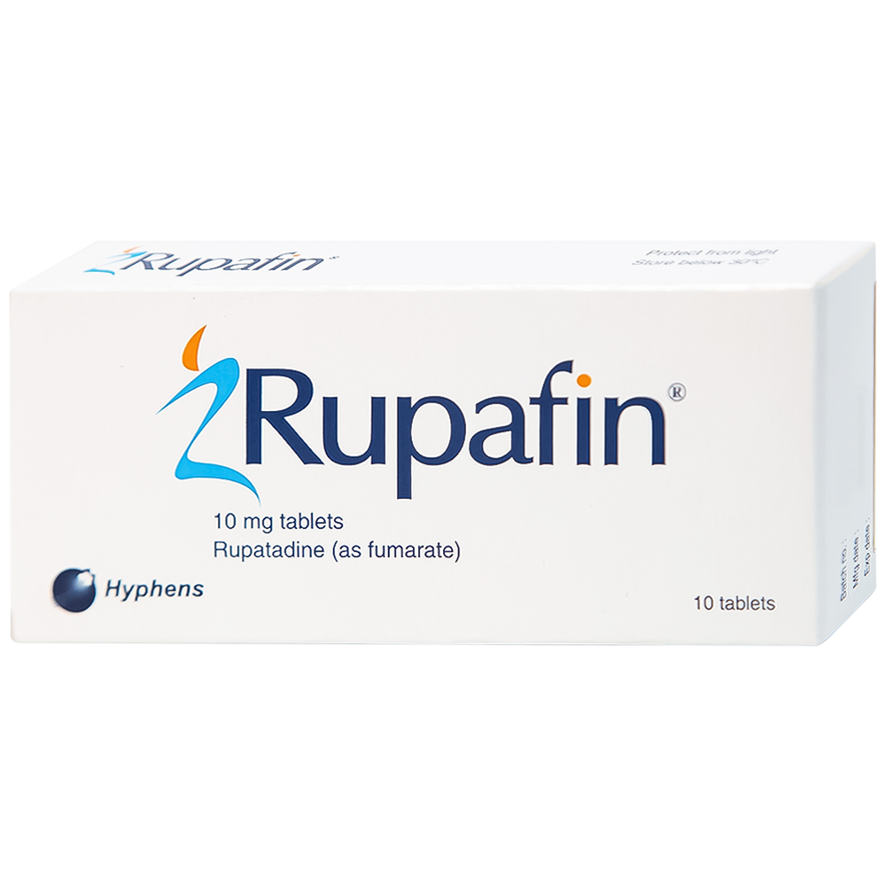 Thuốc Rupafin 10mg Hyphens điều trị viêm mũi dị ứng, nổi mày đay (1 vỉ x 10 viên)