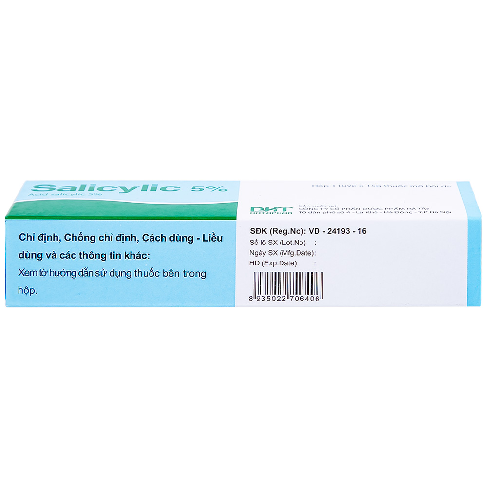 Thuốc mỡ bôi da Salicylic 5% Hataphar làm bạt sừng, bong vẩy (15g)