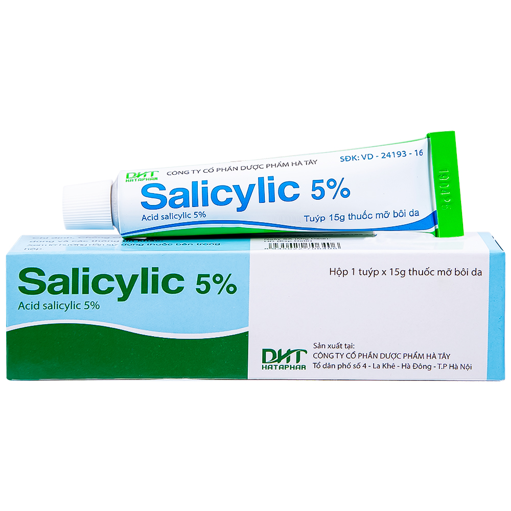 Thuốc mỡ bôi da Salicylic 5% Hataphar làm bạt sừng, bong vẩy (15g)