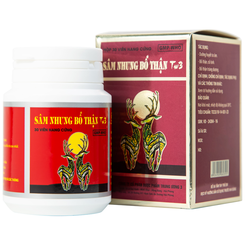 Thuốc Sâm Nhung Bổ Thận TW3 dưỡng huyết tư âm, bổ thận, cố tinh (30 viên)