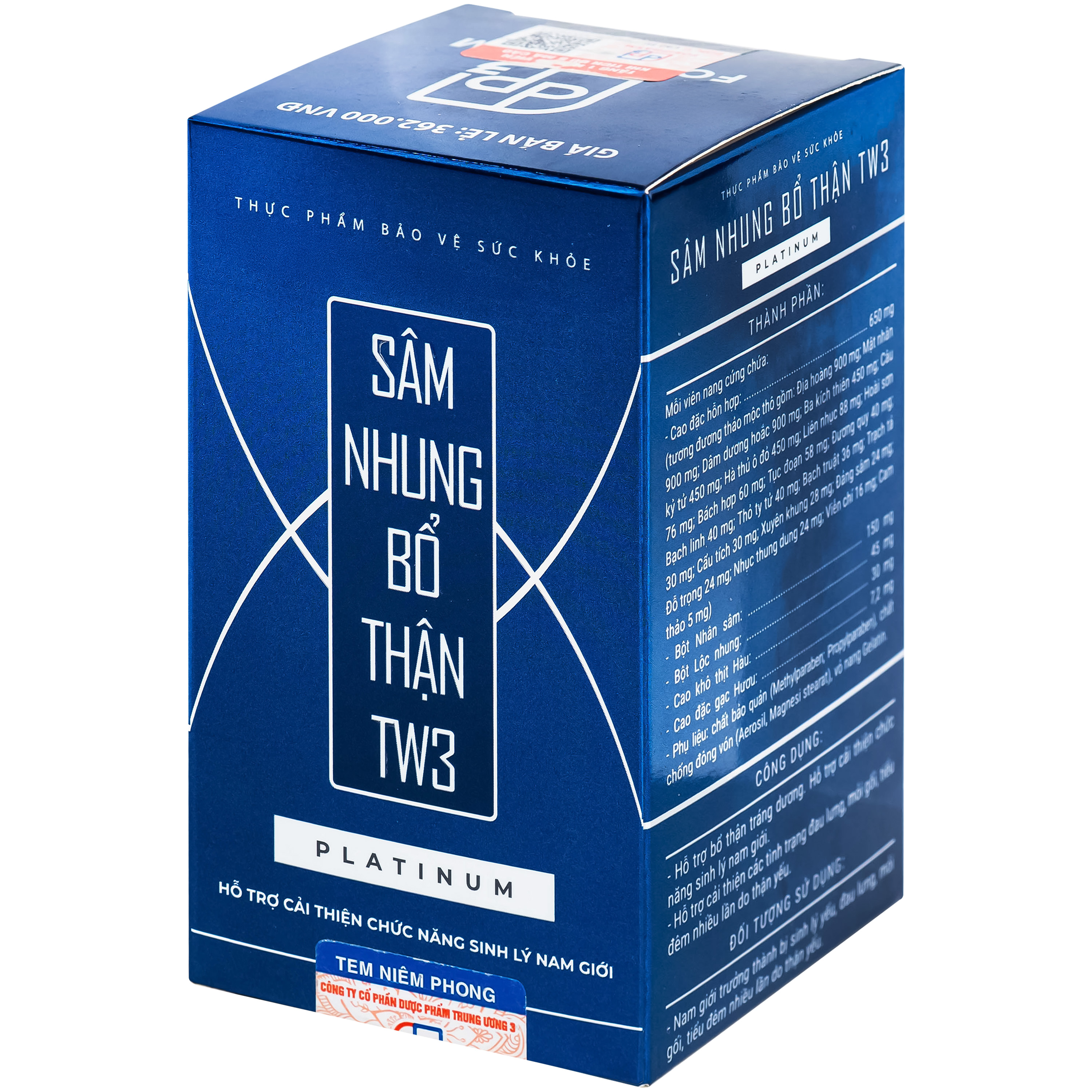 Viên uống bổ Thận tráng dương TW3 Platinum (30 viên)