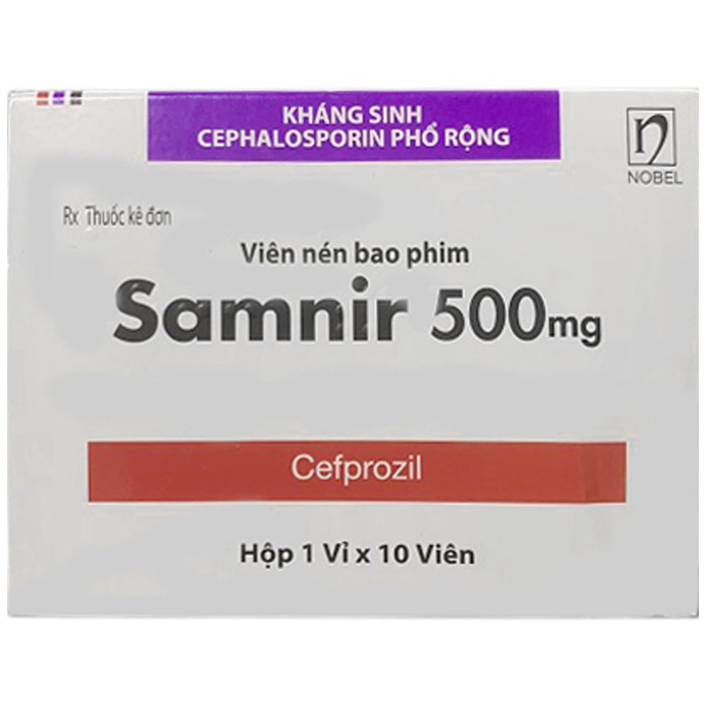 Thuốc Samnir 500mg Nobelfarma điều trị nhiễm trùng từ nhẹ đến trung bình (1 vỉ x 10 viên)