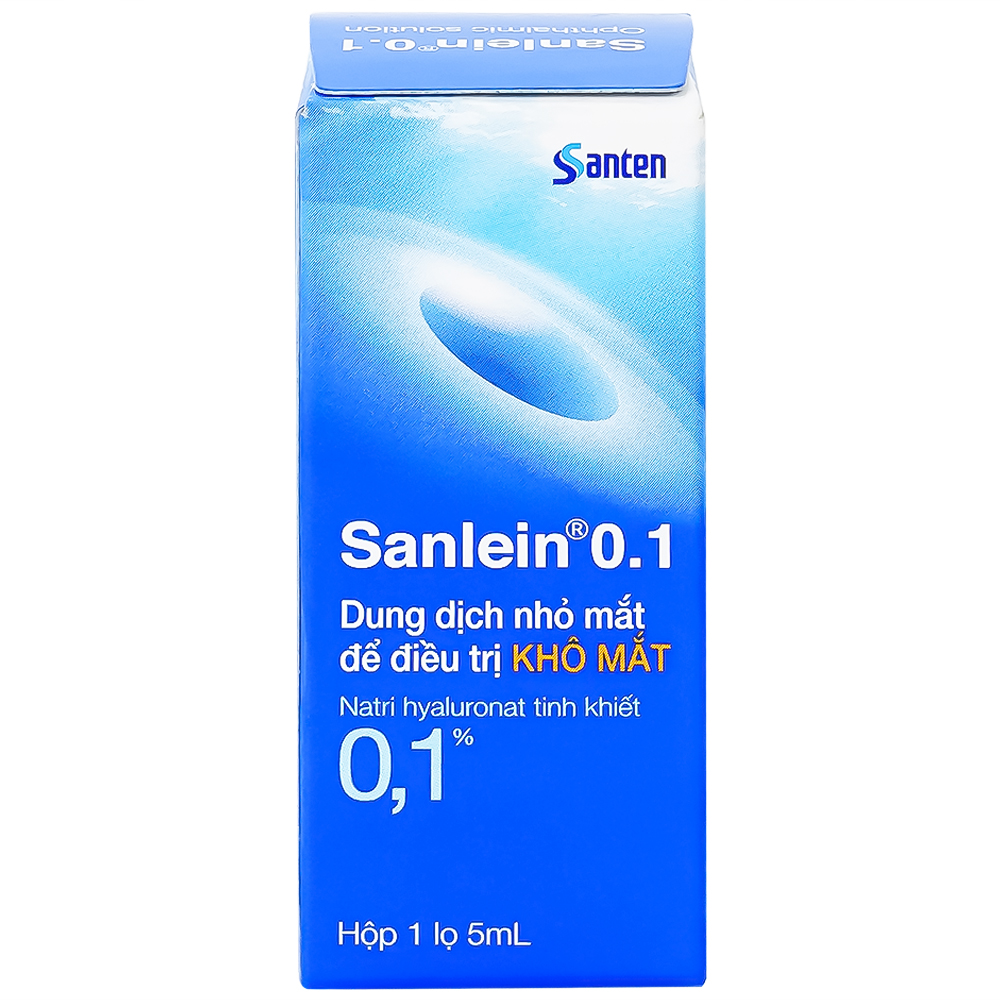 Thuốc nhỏ mắt Sanlein 0.1% Santen hỗ trợ điều trị rối loạn biểu mô kết giác mạc (5ml)