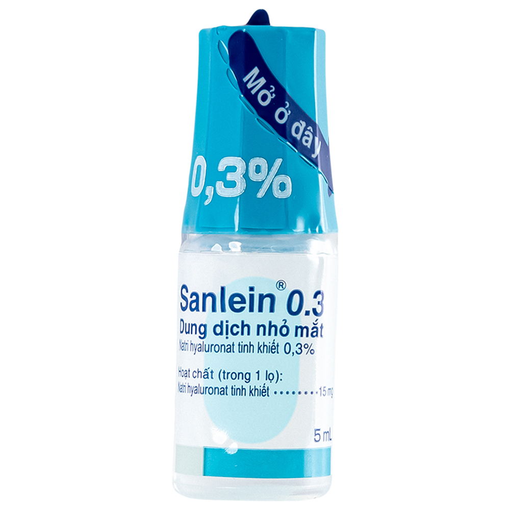 Thuốc nhỏ mắt Sanlein 0.3% Santen hỗ trợ điều trị rối loạn biểu mô kết giác mạc (5ml)