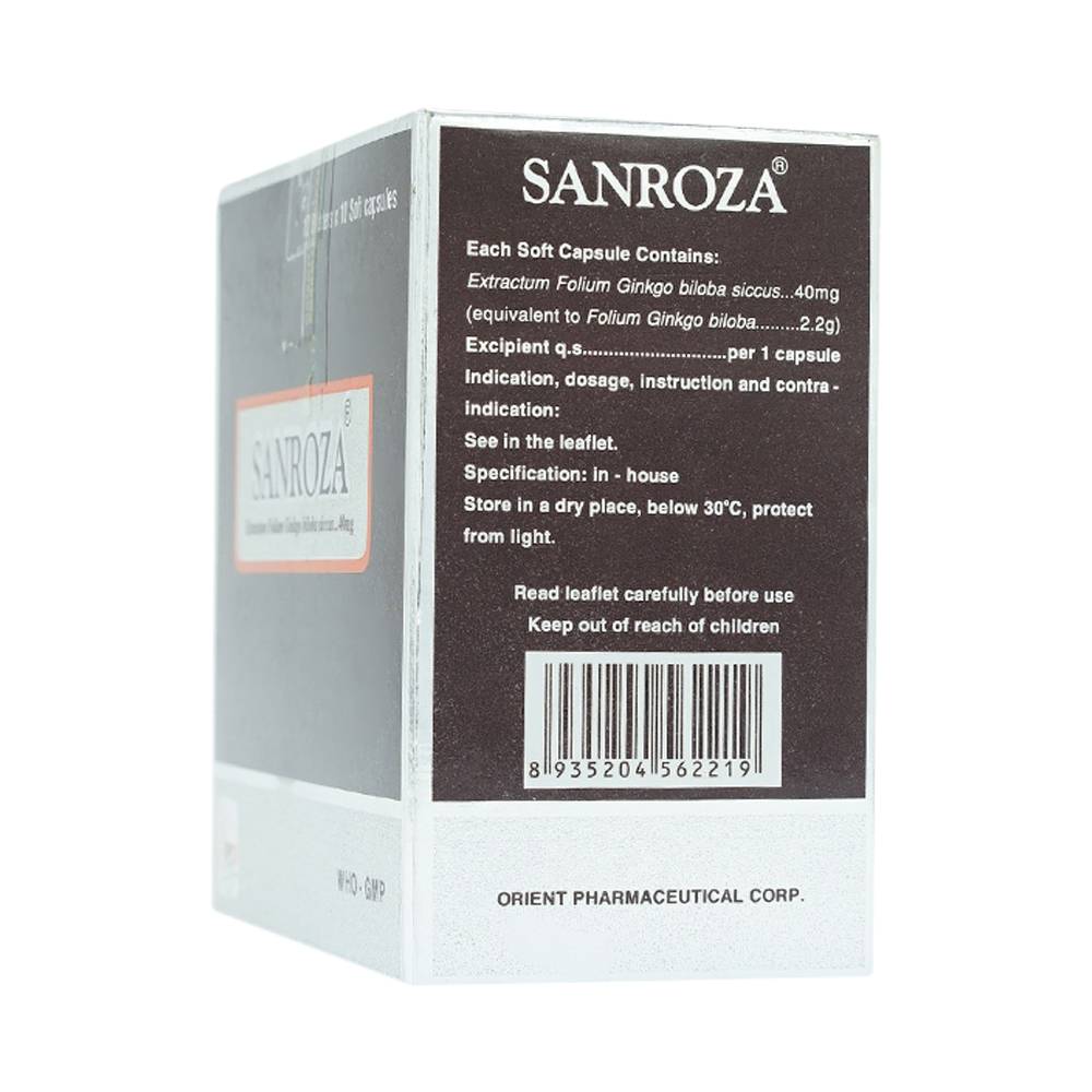 Thuốc Sanroza 40mg Phương Đông điều trị đau cách hồi, bệnh raynaud (10 vỉ x 10 viên)