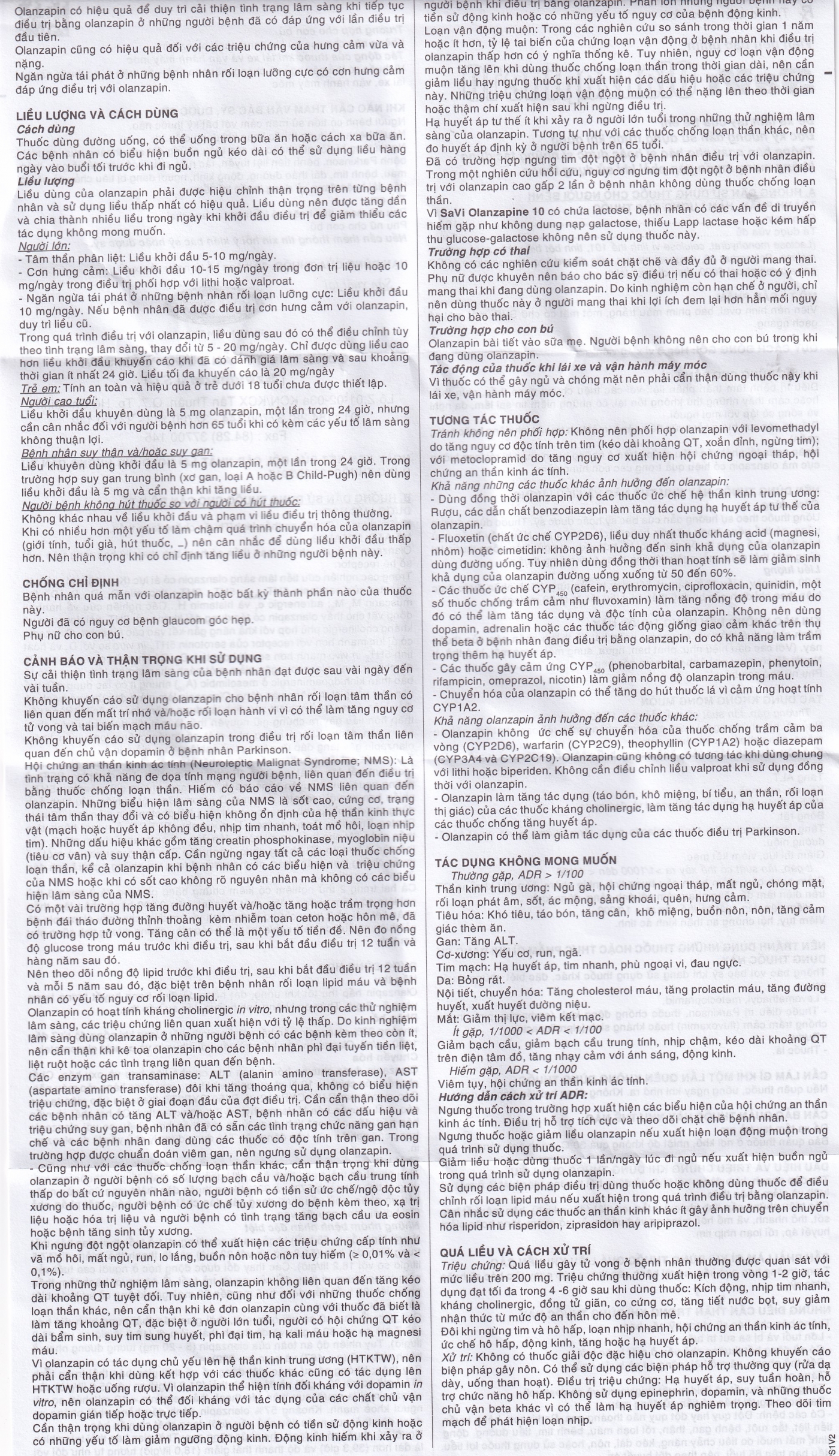 Thuốc Savi Olanzapine 10 điều trị bệnh tâm thần phân liệt (3 vỉ x 10 viên)