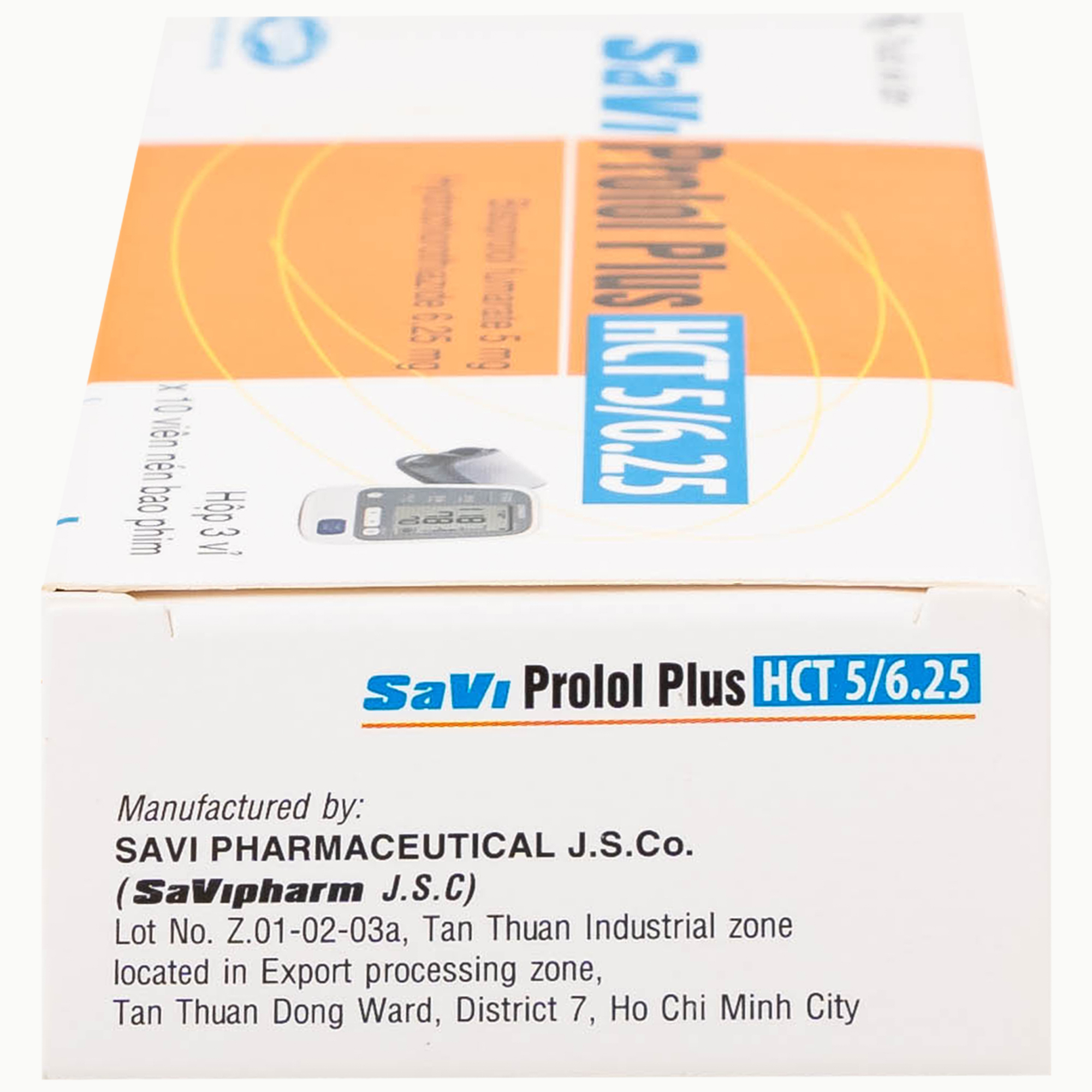 Thuốc Savi Prolol Plus HCT 5/6.25 kiểm soát tình trạng tăng huyết áp (3 vỉ x 10 viên)