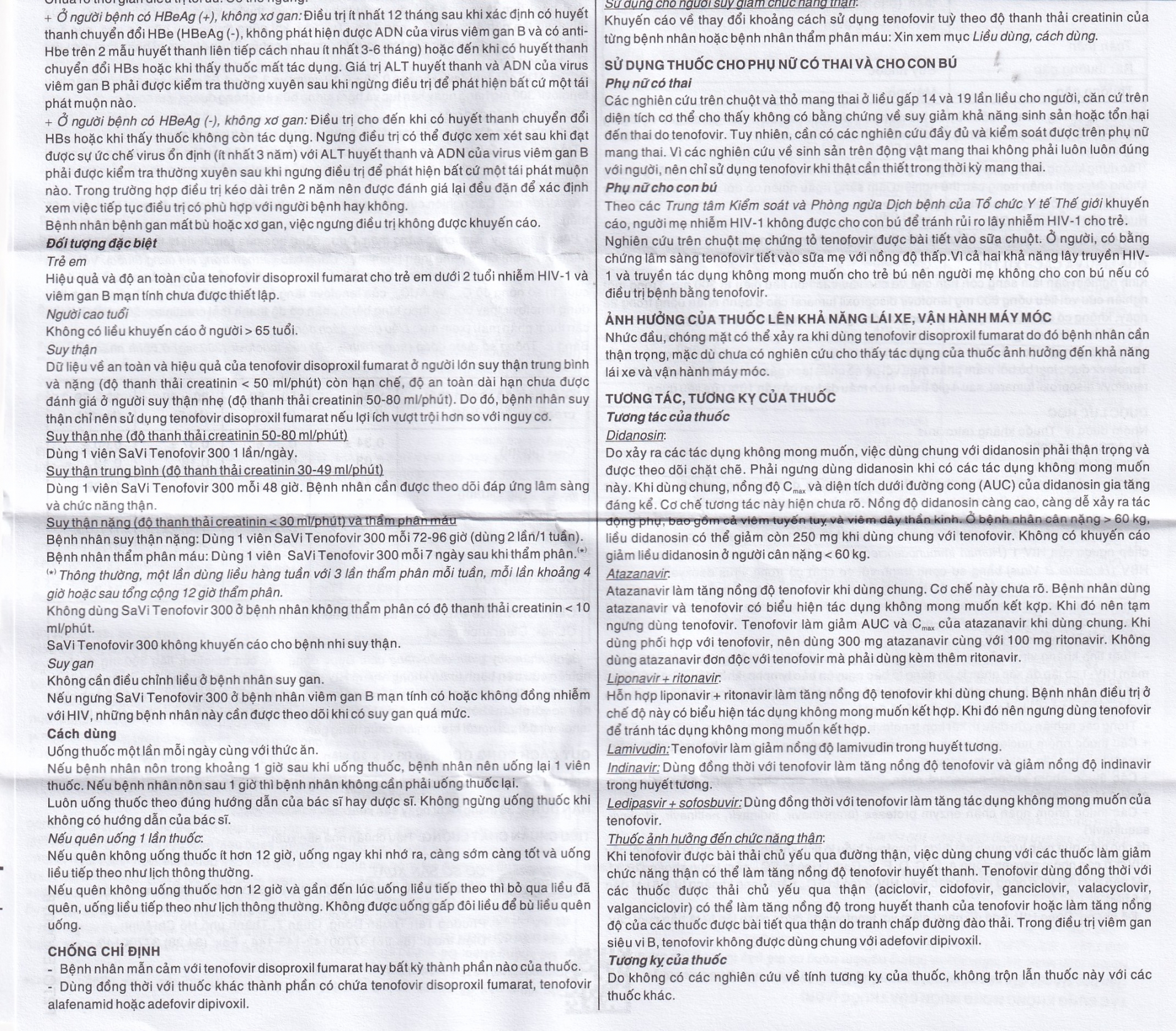 Thuốc Savi Tenofovir 300 điều trị nhiễm HIV-1 ở người lớn (3 vỉ x 10 viên) 