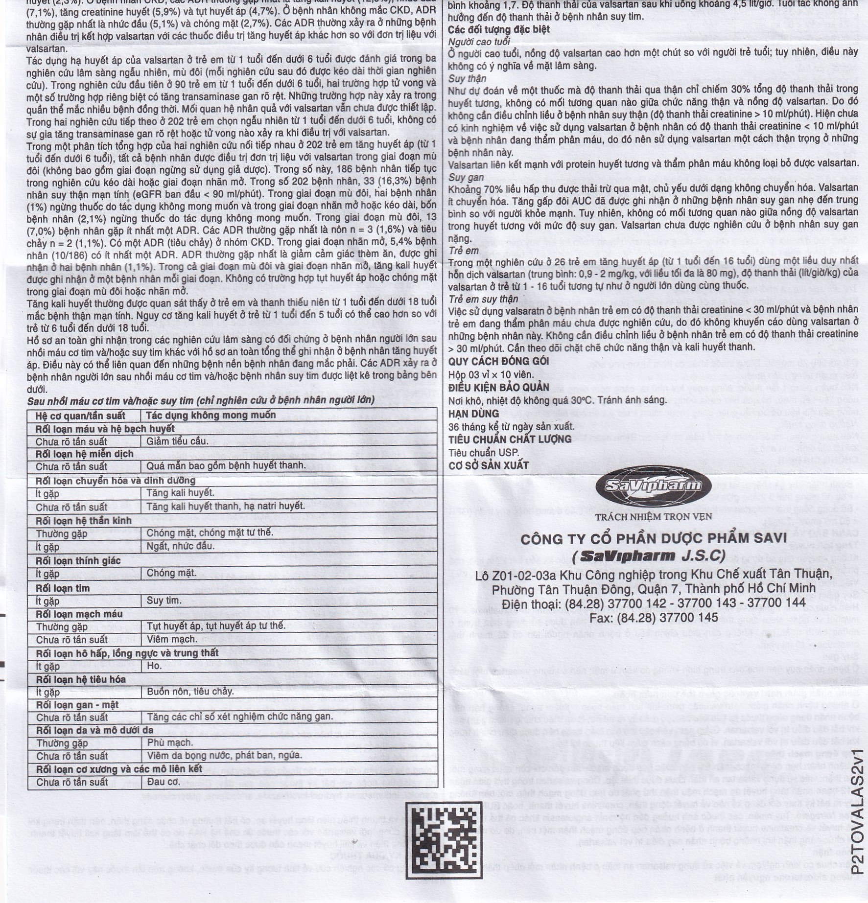 Thuốc SaVi Valsartan 40mg Savipharm điều trị nhồi máu cơ tim, suy tim và tăng huyết áp (3 vỉ x 10 viên)