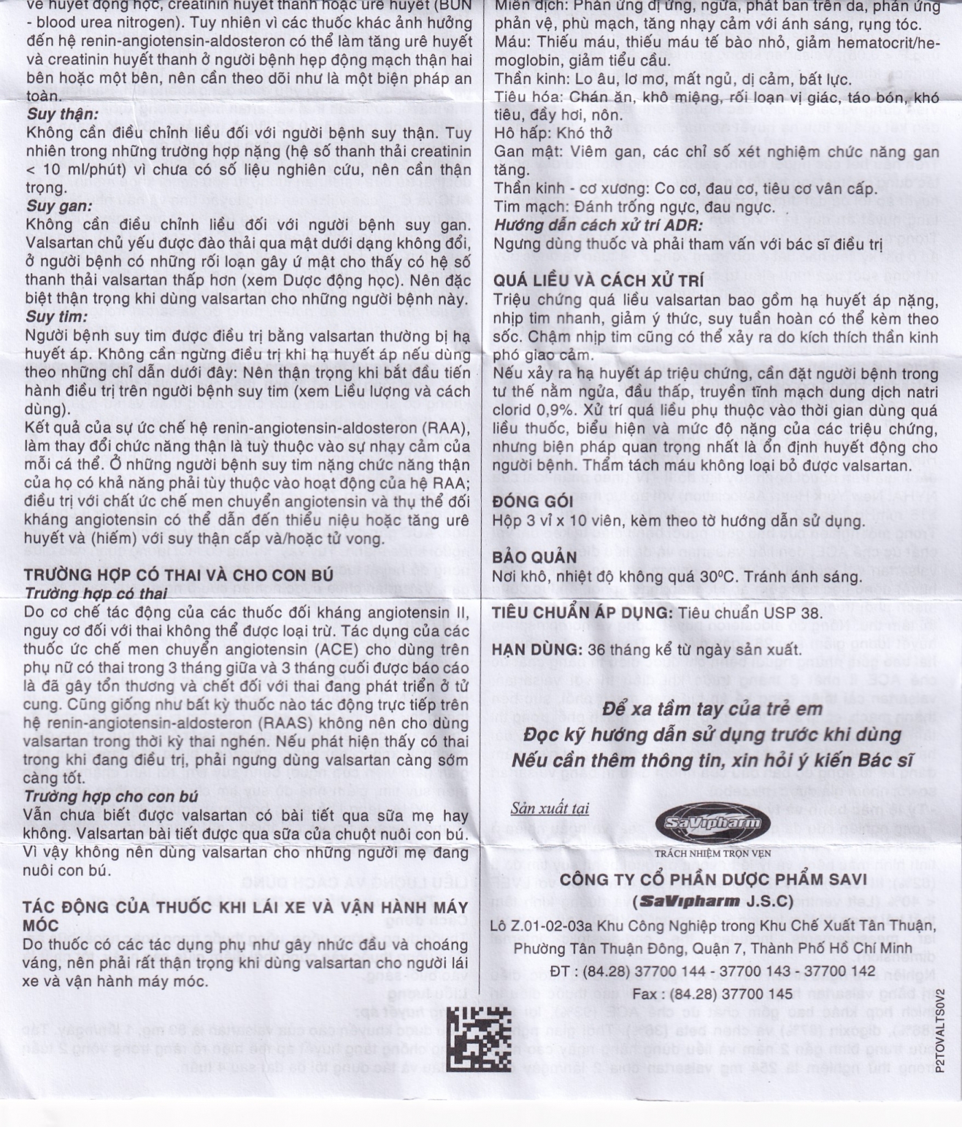 Thuốc Savi Valsartan 80 điều trị tăng huyết áp, nhồi máu cơ tim (3 vỉ x 10 viên)
