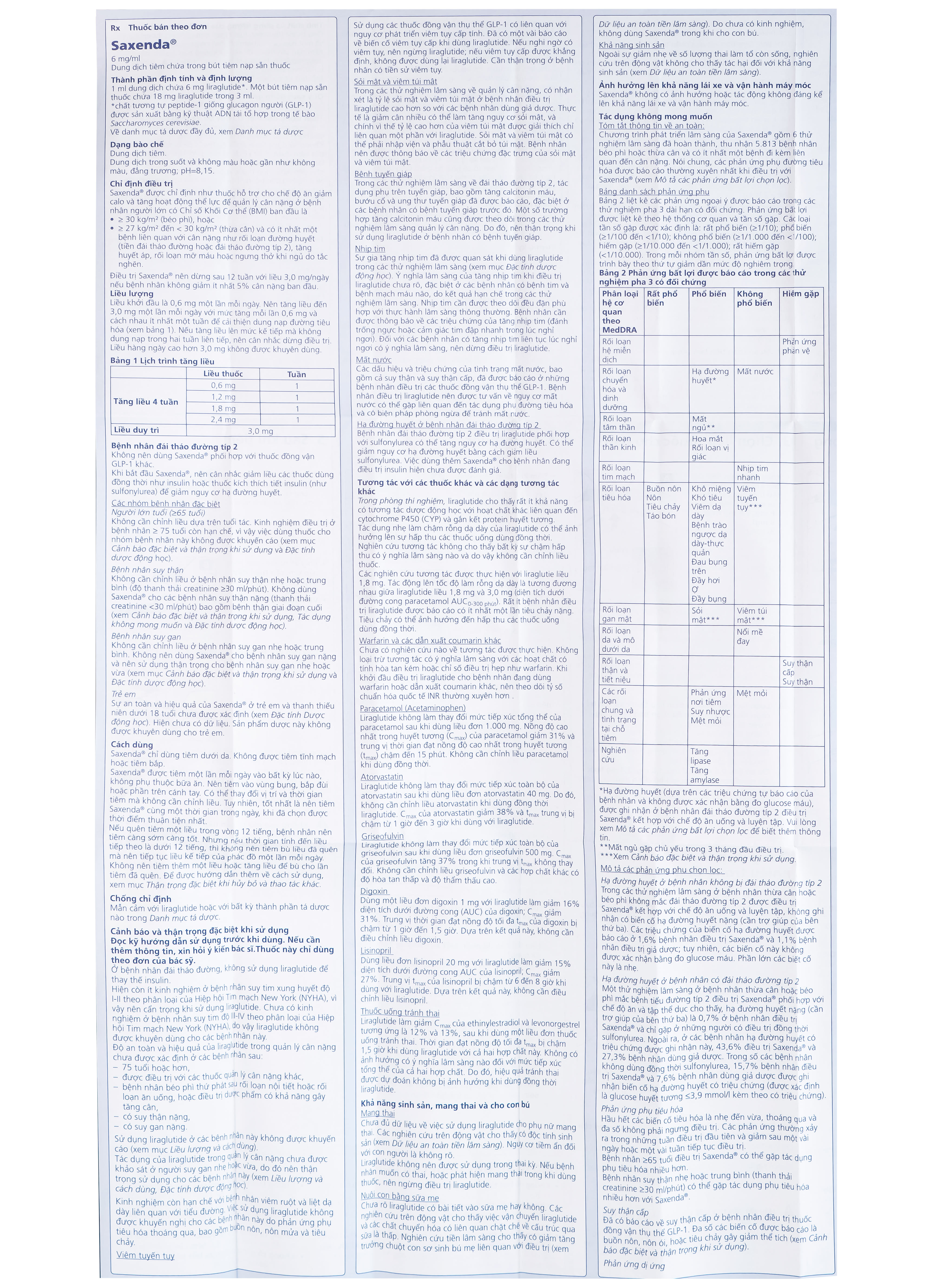 Dung dịch tiêm Saxenda 6mg/ml Novo Nordisk hỗ trợ cho chế độ ăn giảm calo (3 cây)