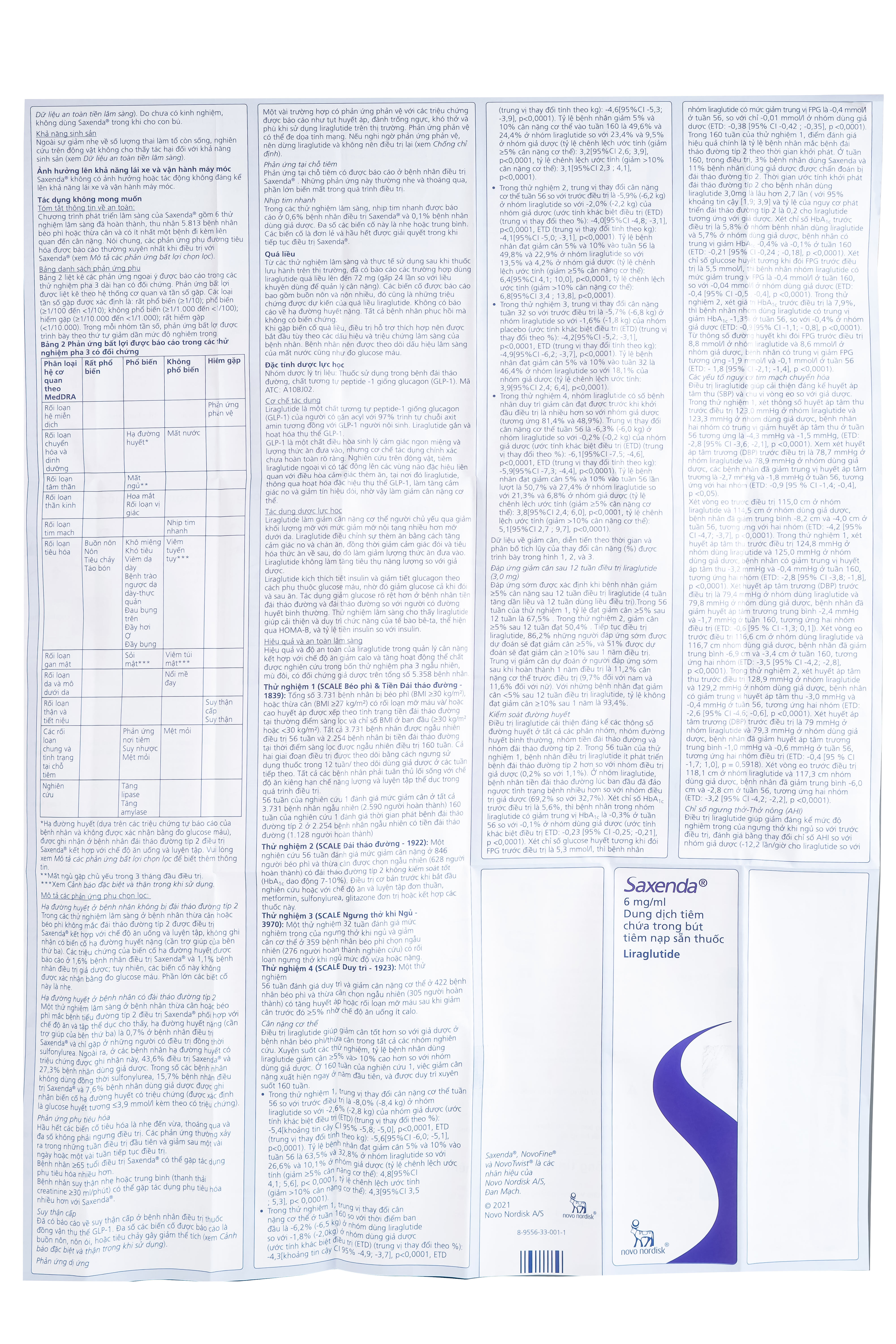 Dung dịch tiêm Saxenda 6mg/ml Novo Nordisk hỗ trợ cho chế độ ăn giảm calo (3 cây)