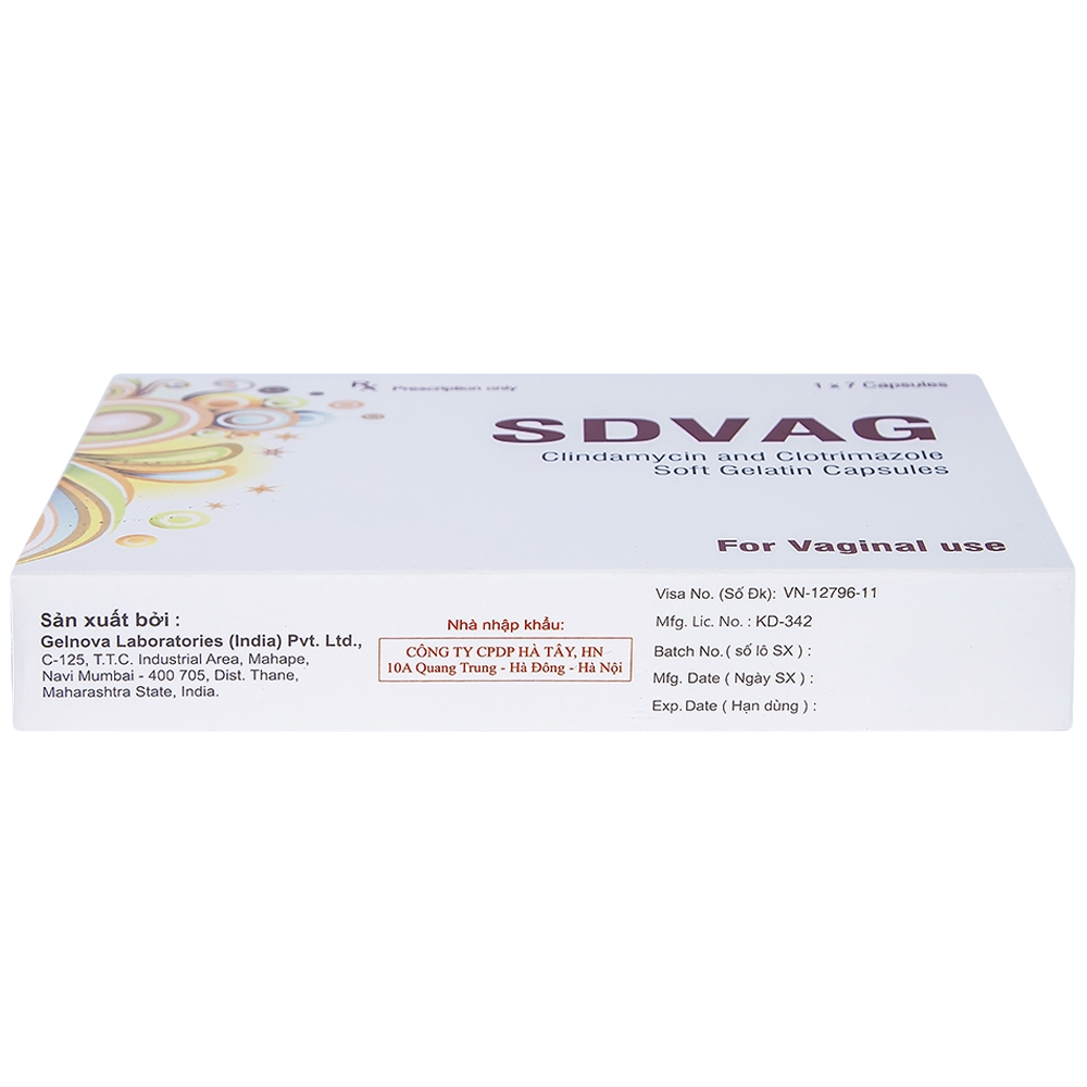 Viên đặt âm đạo Sdvag Gelnova điều trị viêm âm đạo, viêm cổ tử cung (1 vỉ x 7 viên)