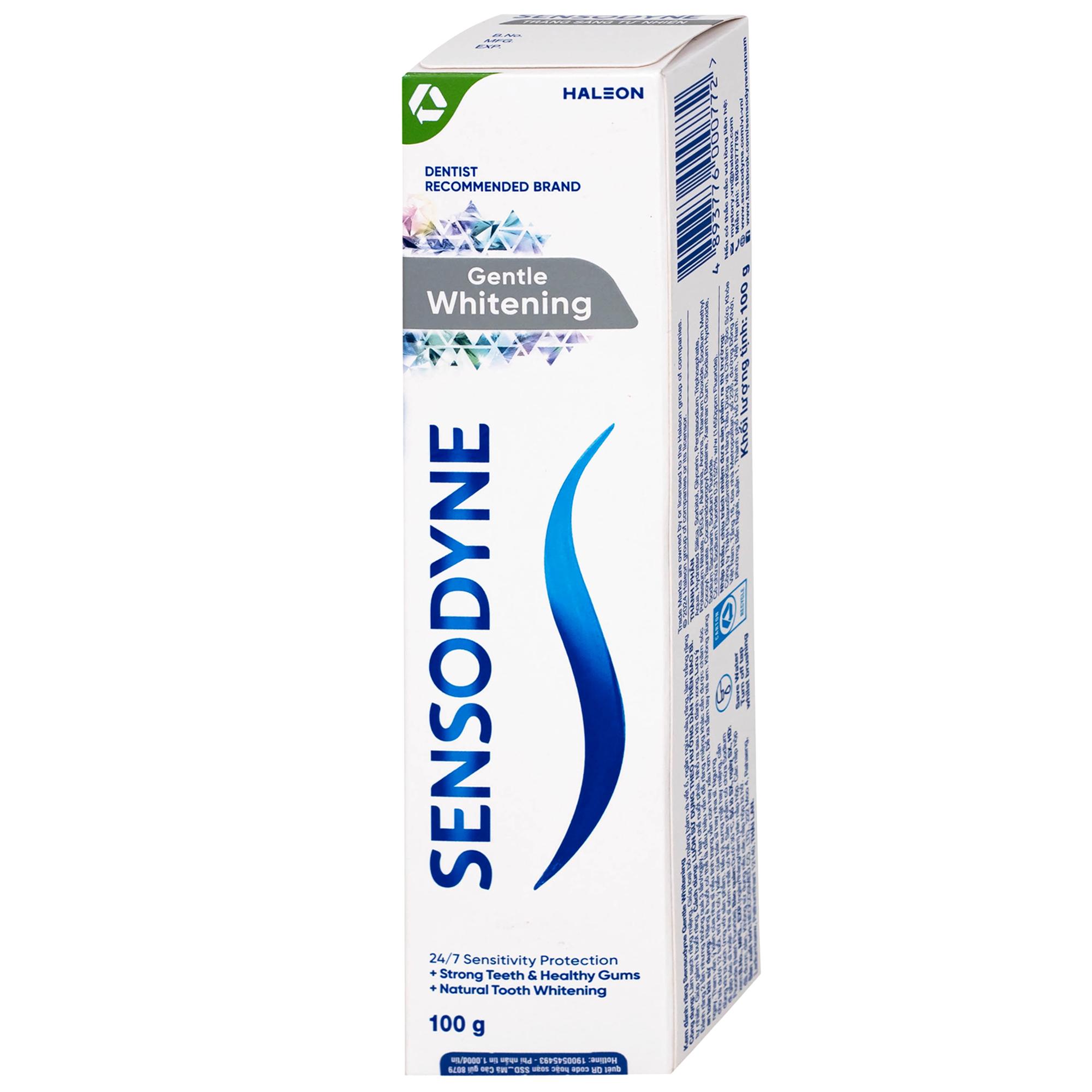 Kem đánh răng Sensodyne Gentle Whitening làm trắng răng tự nhiên, bảo vệ răng ê buốt mỗi ngày (100g)