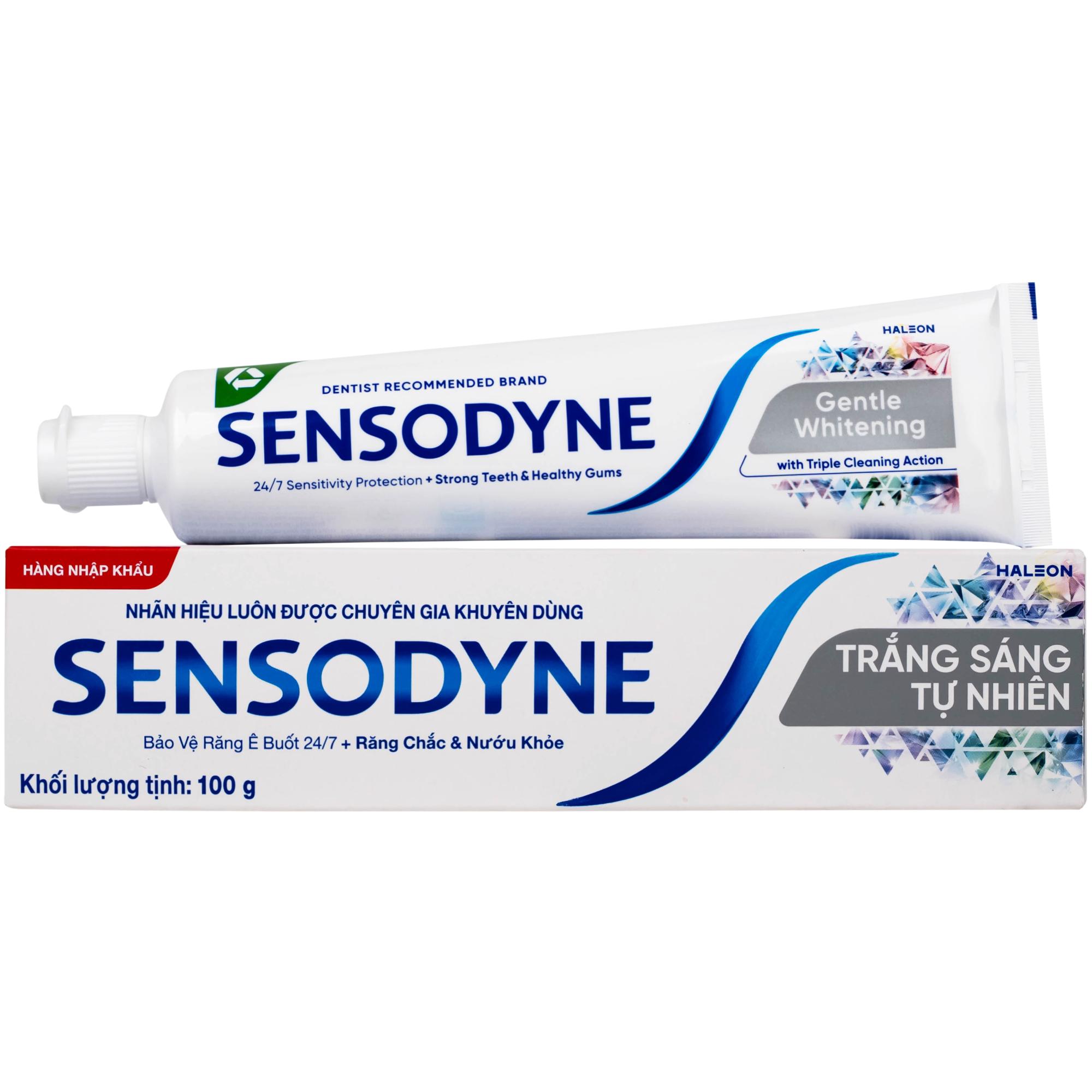 Kem đánh răng Sensodyne Gentle Whitening làm trắng răng tự nhiên, bảo vệ răng ê buốt mỗi ngày (100g)