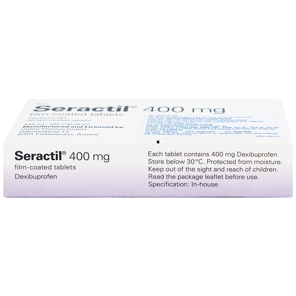 Thuốc Seractil 400mg điều trị viêm xương khớp , đau bụng hành kinh (3 vỉ x 10 viên)