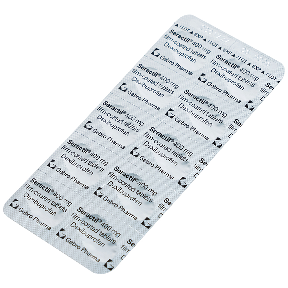 Thuốc Seractil 400mg điều trị viêm xương khớp , đau bụng hành kinh (3 vỉ x 10 viên)
