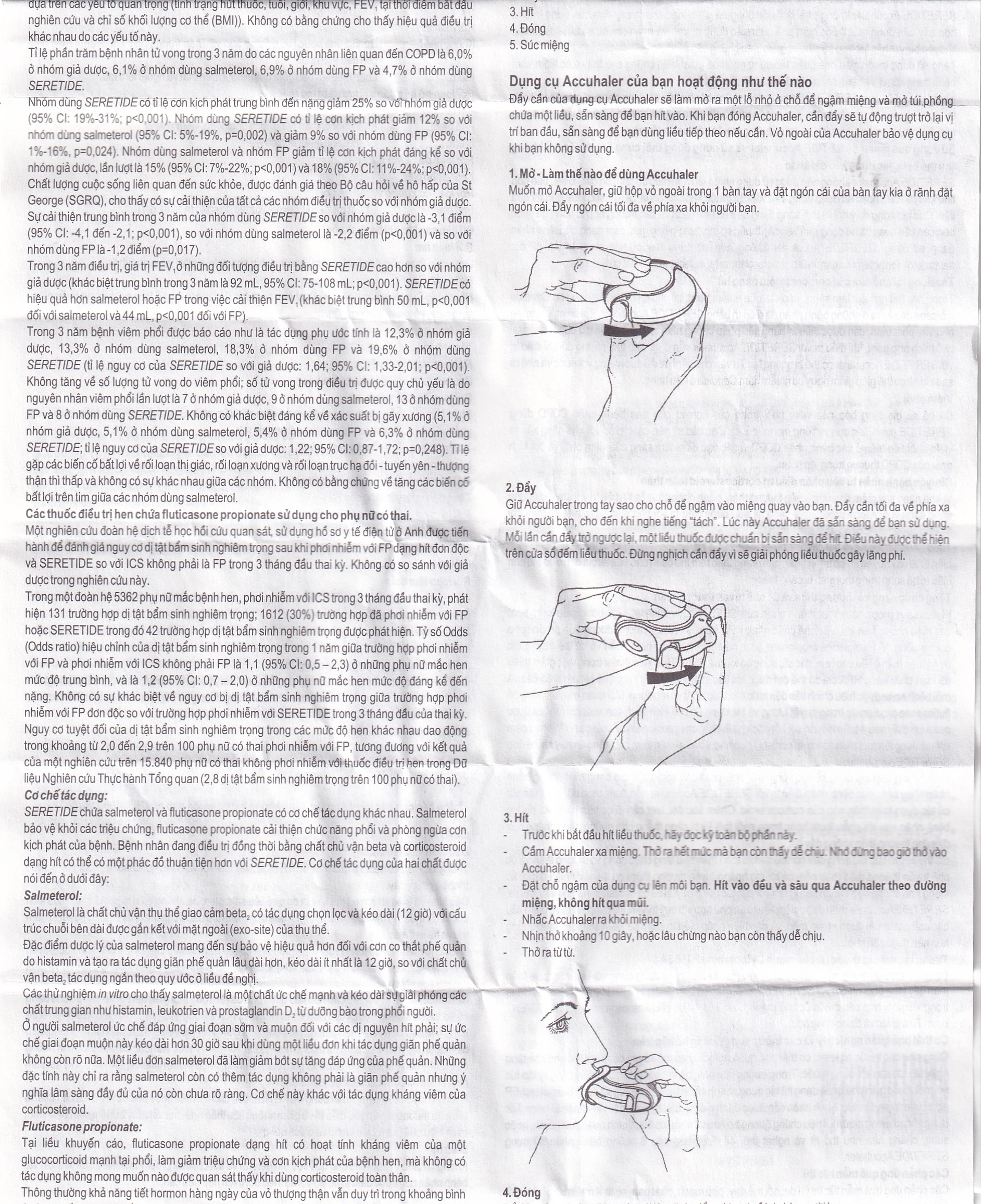 Bột hít phân liều Seretide Evohaler DC 50/250 Gsk điều trị hen phế quản, tắc nghẽn phổi mạn tính (60 liều)