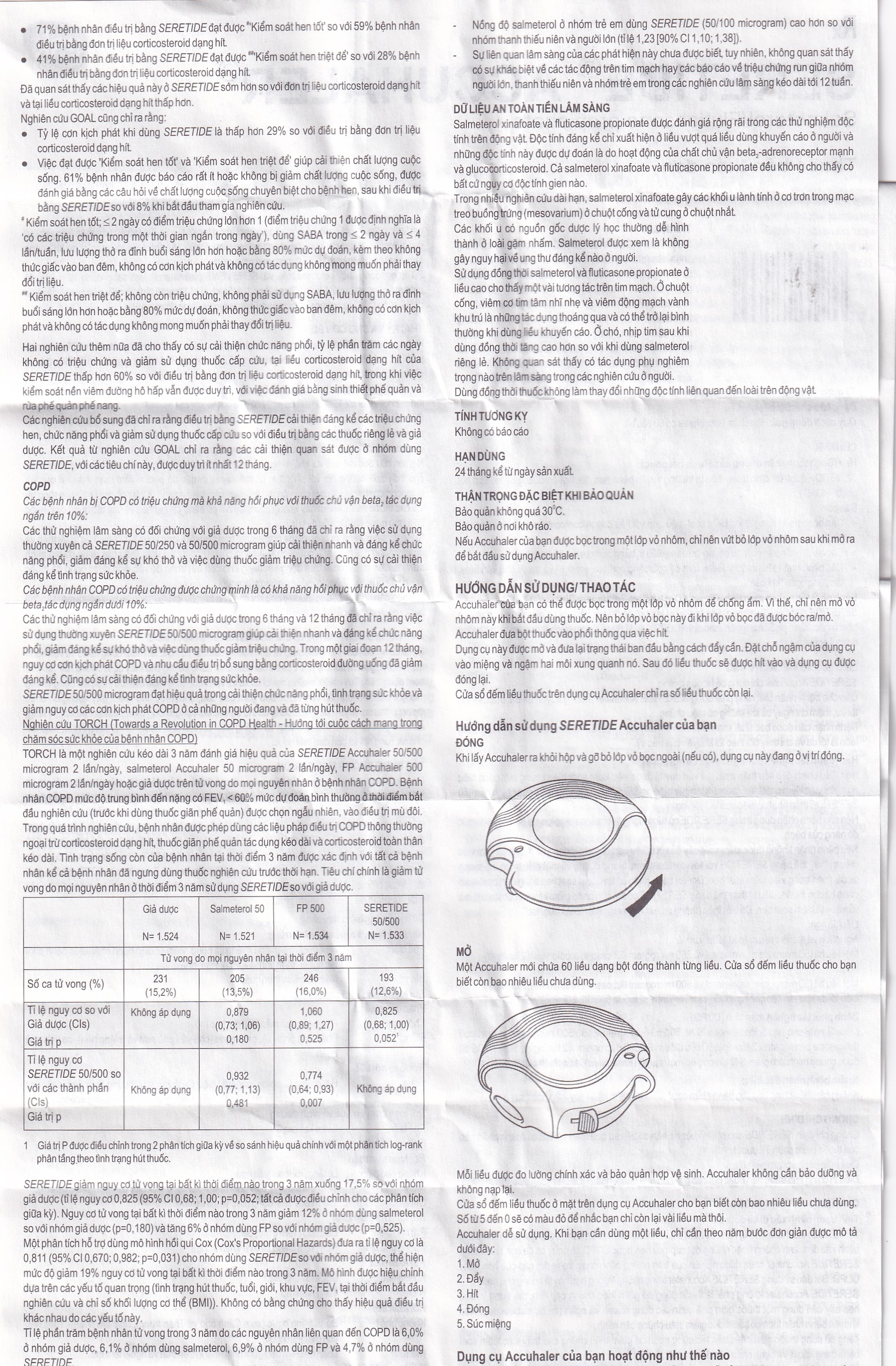 Bột hít phân liều Seretide Evohaler DC 50/250 Gsk điều trị hen phế quản, tắc nghẽn phổi mạn tính (60 liều)