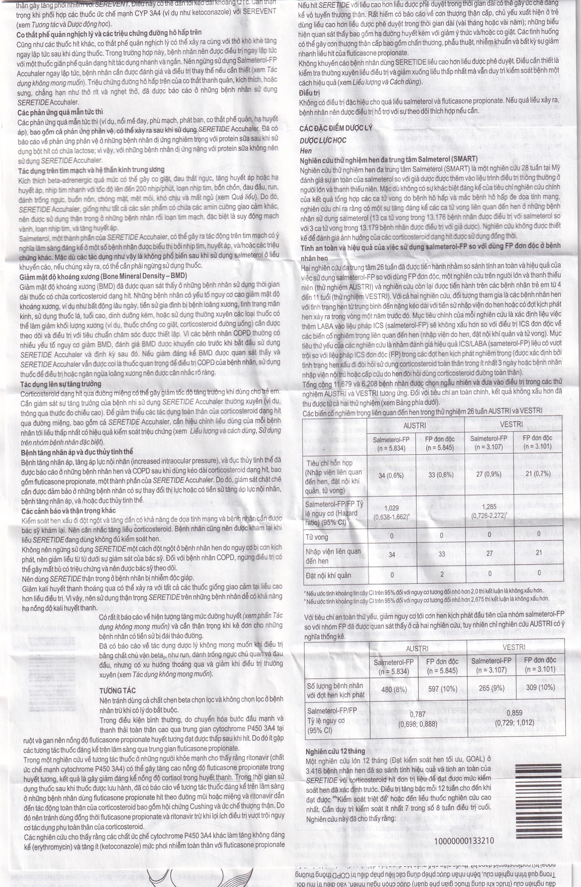 Bột hít phân liều Seretide Evohaler DC 50/250 Gsk điều trị hen phế quản, tắc nghẽn phổi mạn tính (60 liều)