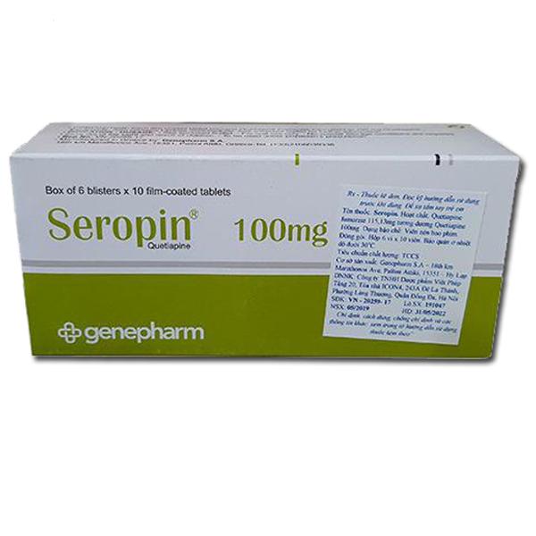 Thuốc Seropin 100mg Genepharm điều trị tâm thần phân liệt (60 viên) 