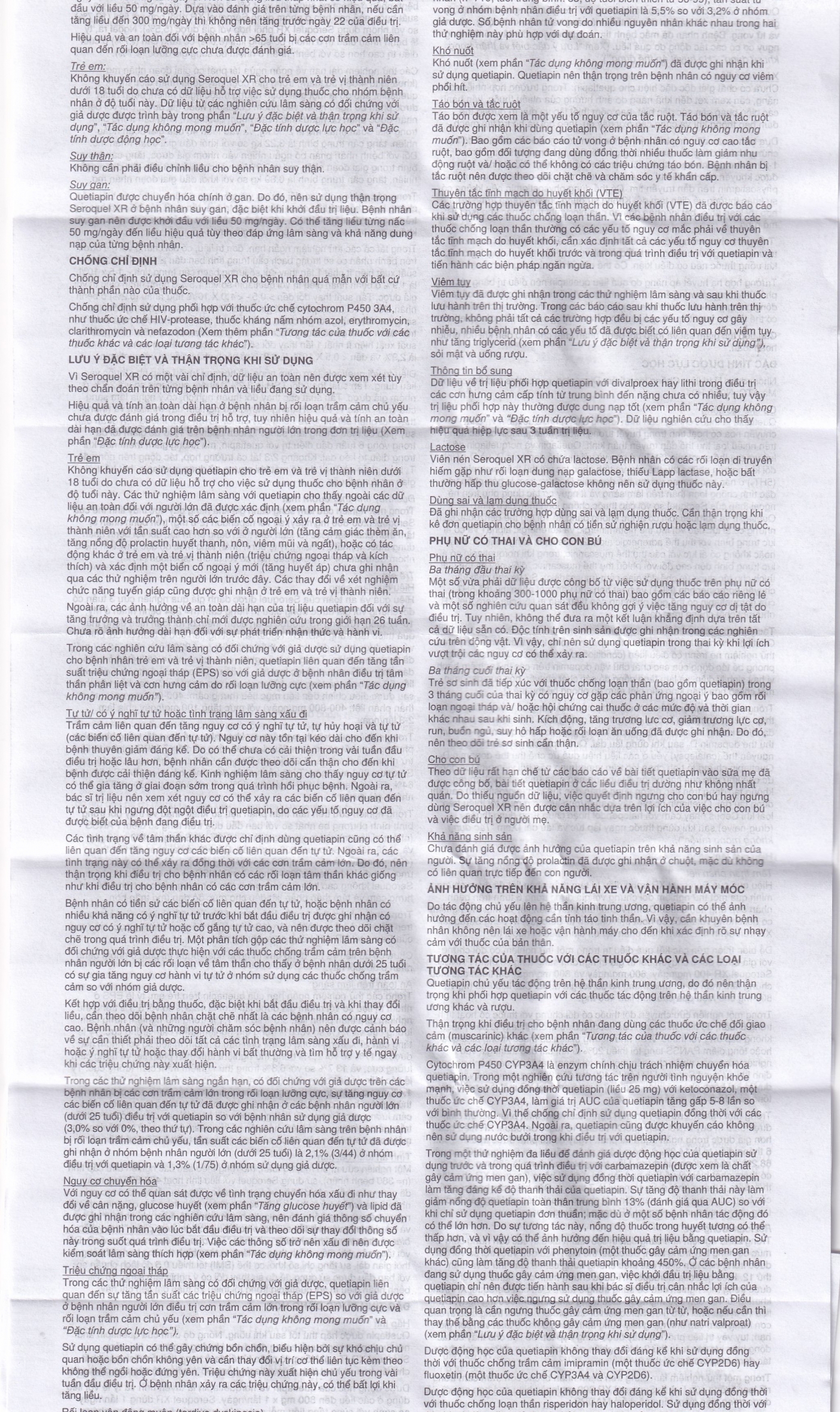 Thuốc Seroquel XR 300mg AstraZeneca điều trị tâm thần phân liệt (3 vỉ x 10 viên)